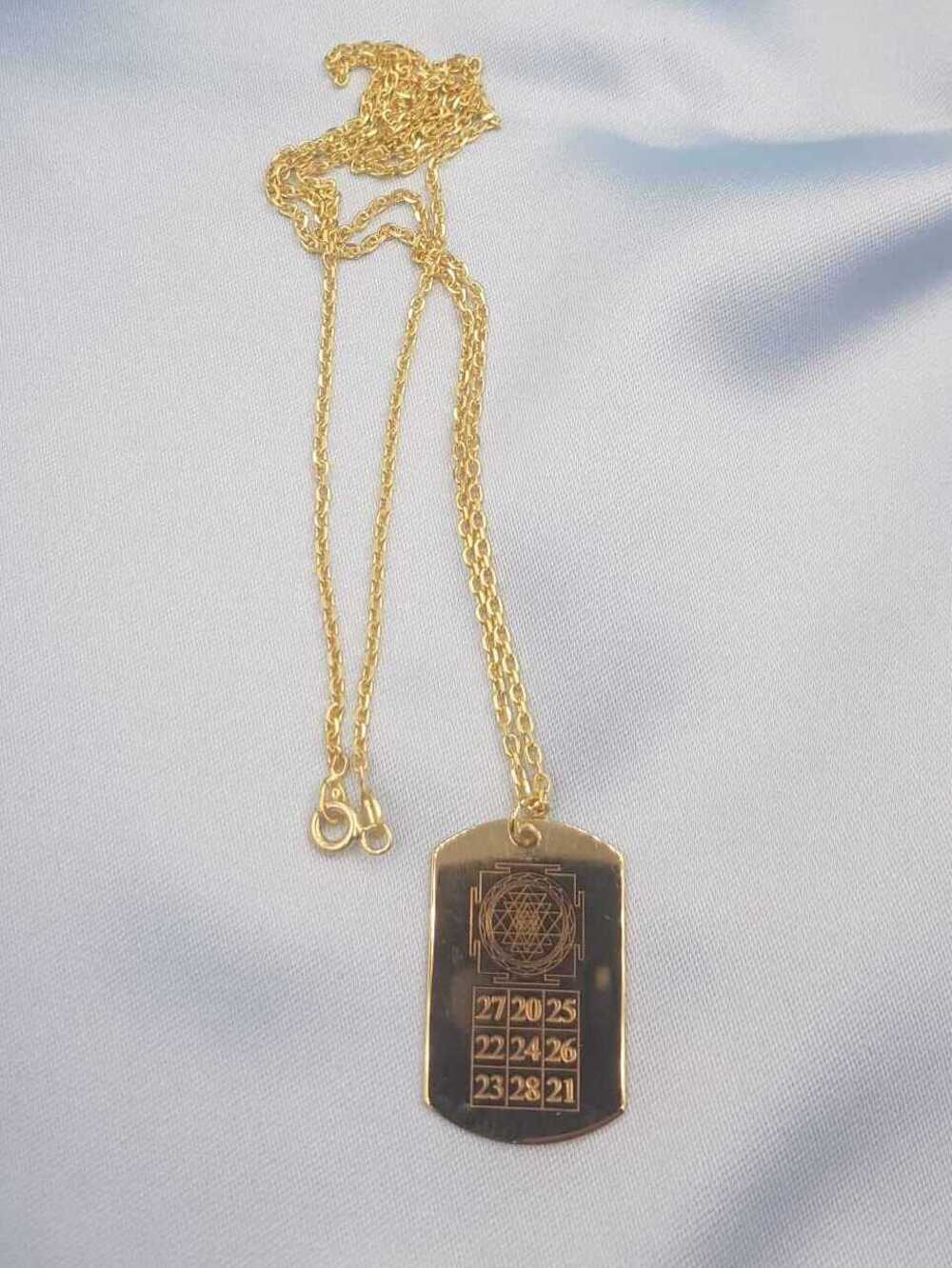 Kadın Erkek Gümüş Kolye - Kubera Yantra V Sri Yantra Koruyucu Güçleri Birleştiren Sayılar