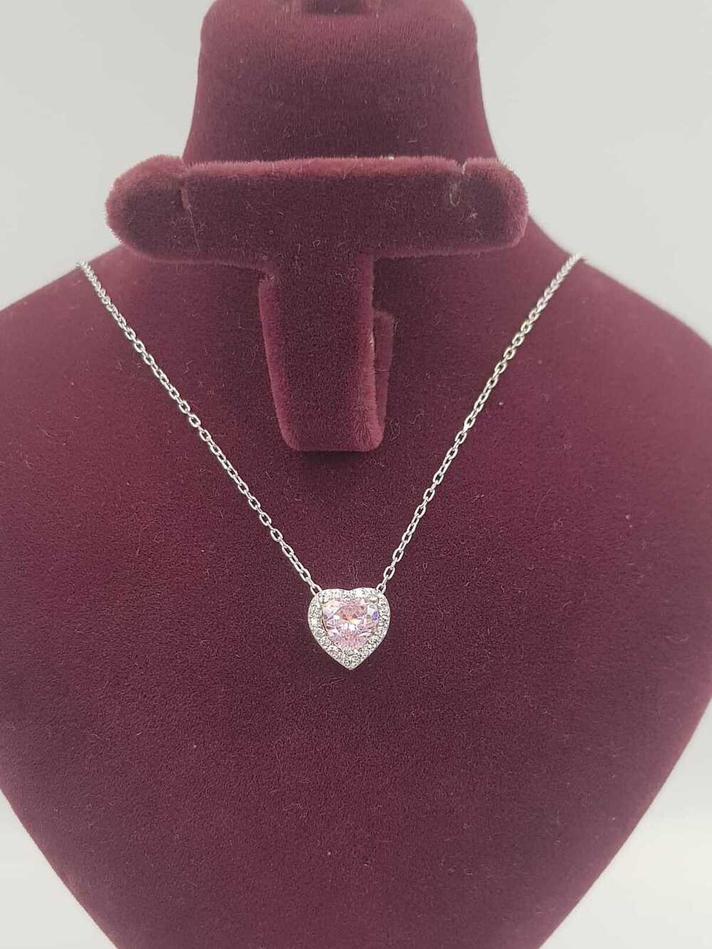 Swarovski Pembe Kalp Taşlı Pandora’s Model Gümüş • Sevgiliye • Eşe • Anneye Hediye Kolye