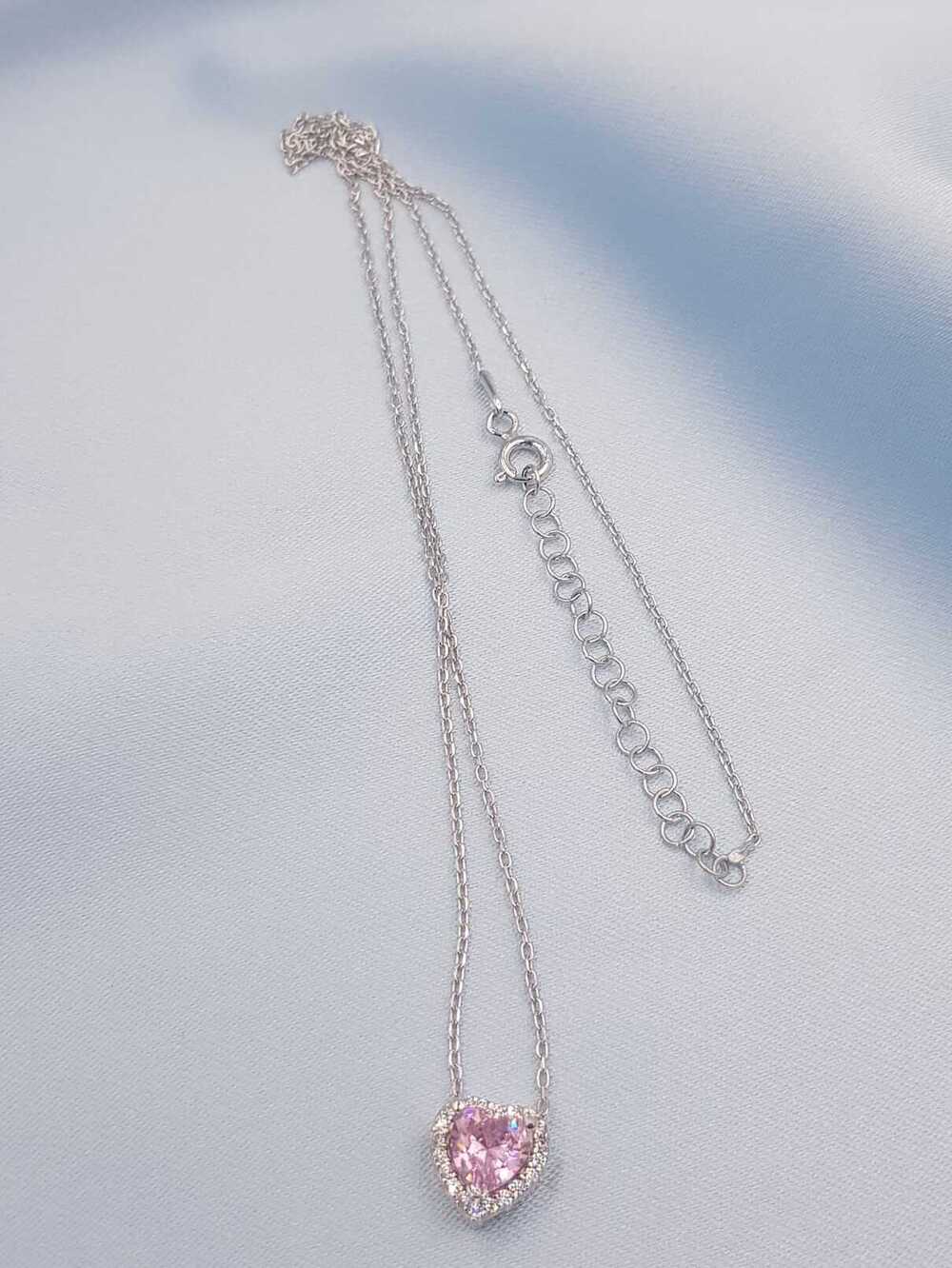 Swarovski Pembe Kalp Taşlı Pandora’s Model Gümüş • Sevgiliye • Eşe • Anneye Hediye Kolye