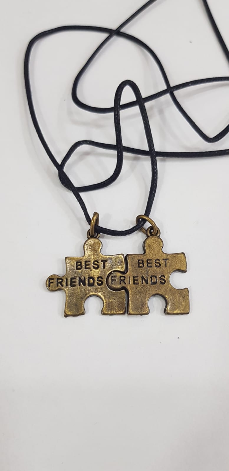 Vog Prinç Meteryalli Best Friends Arkadaşlık Kolyesi Deri İp Görünüm Arkadaşa Hediye Kolye