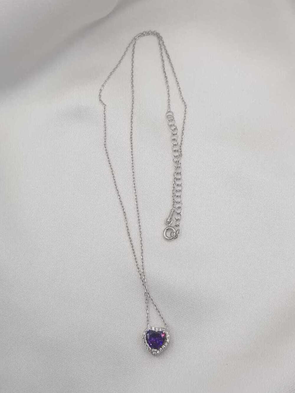  Vog Swarovski Taşlı Pandora’s Model Ametis Kalp Taş Detay Gümüş Sevgiliye,Arkadaşa Kolye
