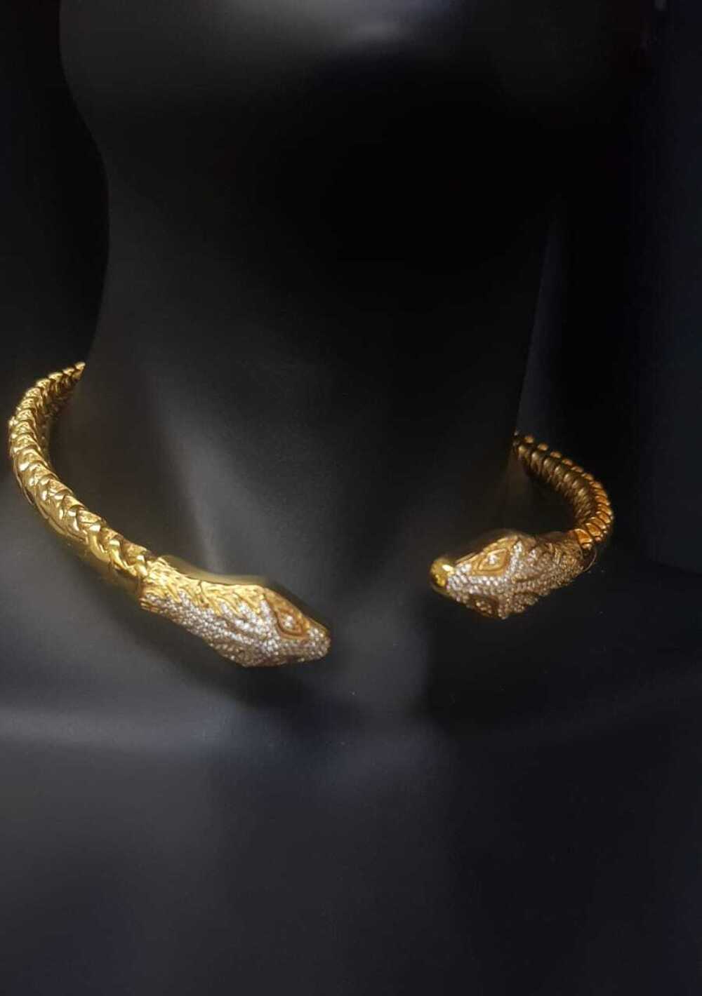  Vog İtalyan Cartier Tasarım Taşlı Yılan (Snake)925 Gümüş Sevgiliye,Anneye,Eşe Choker,Gerdanlık