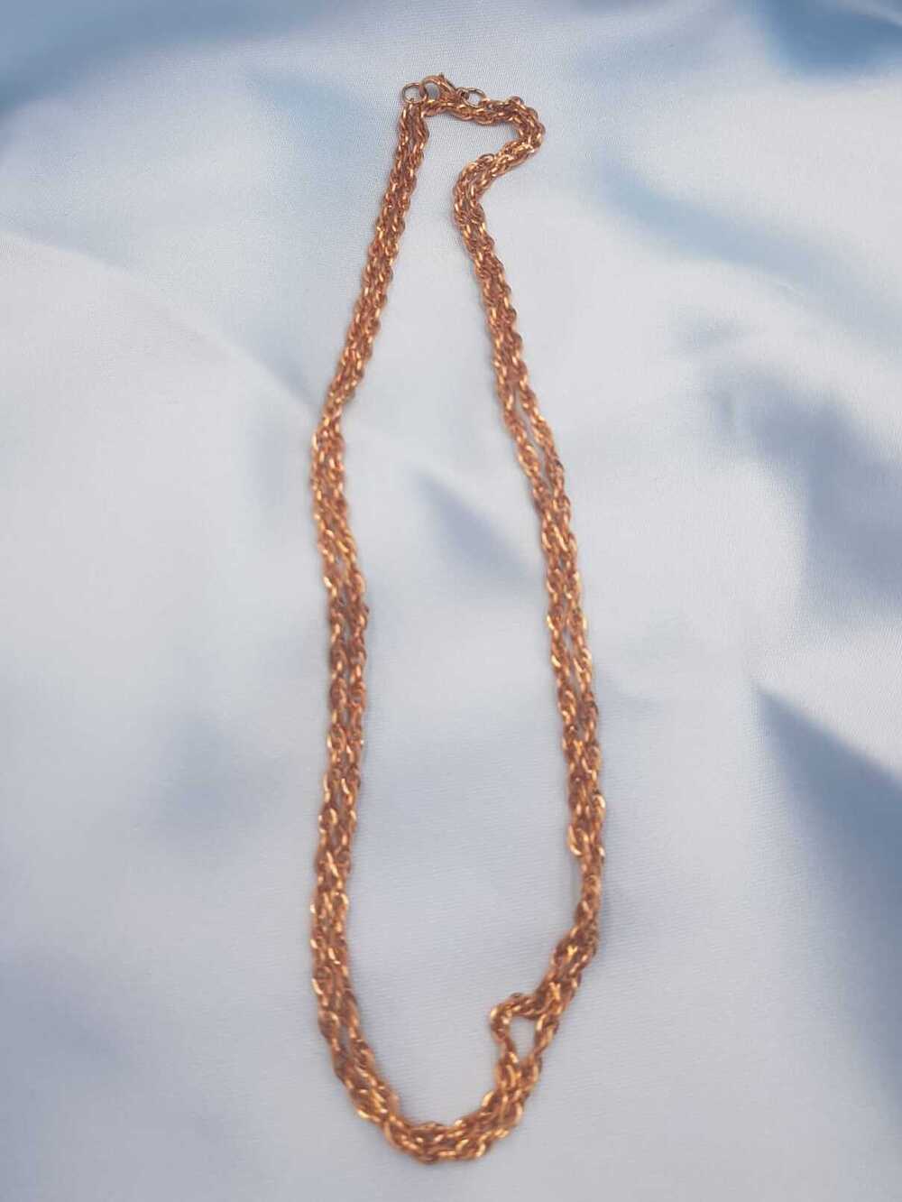 Vog Bükme Model Rose Renk Çelik Bayan 80 cm Uzunluk Kolye Zincir
