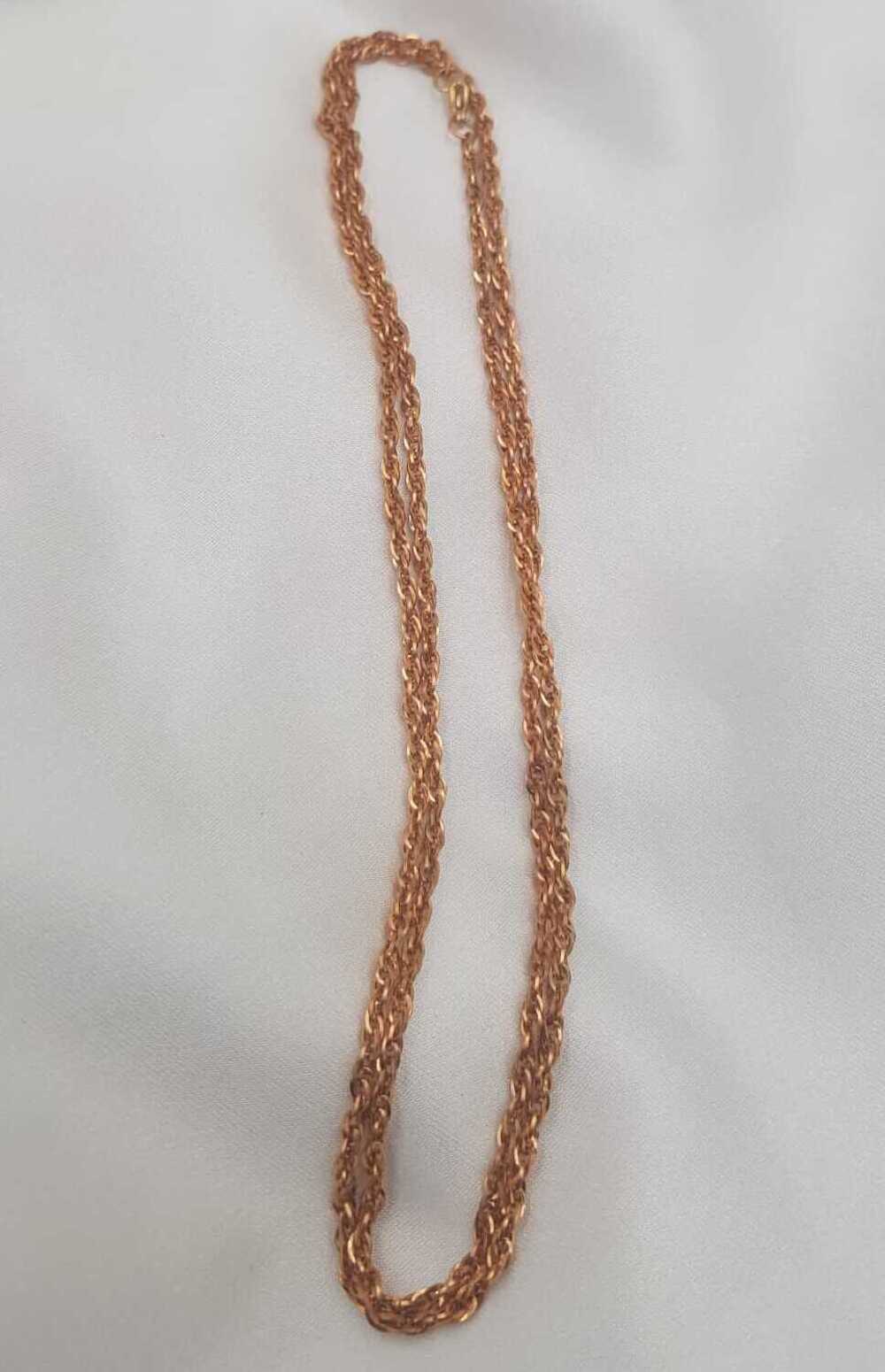 Vog Bükme Model Rose Renk Çelik Bayan 80 cm Uzunluk Kolye Zincir