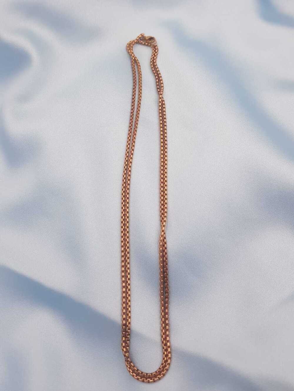 Vog Yuvarlak Model Rose Renk Çelik Unisex  80 cm Uzunluk Kolye Zincir