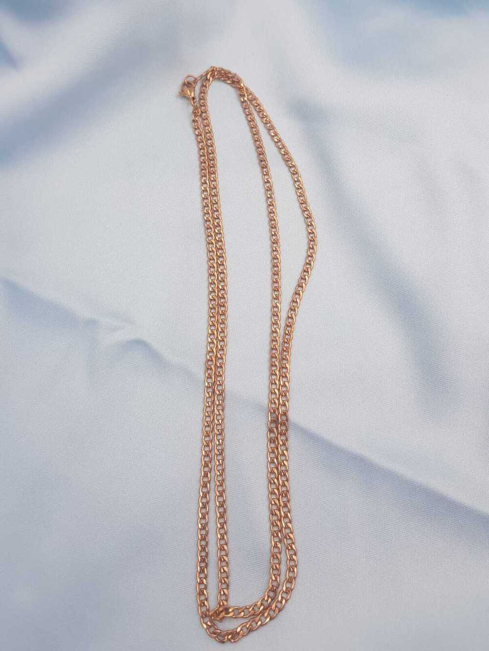Vog Gürmet Model Rose Renk Çelik Unisex  80 cm Uzunluk Kolye Zincir