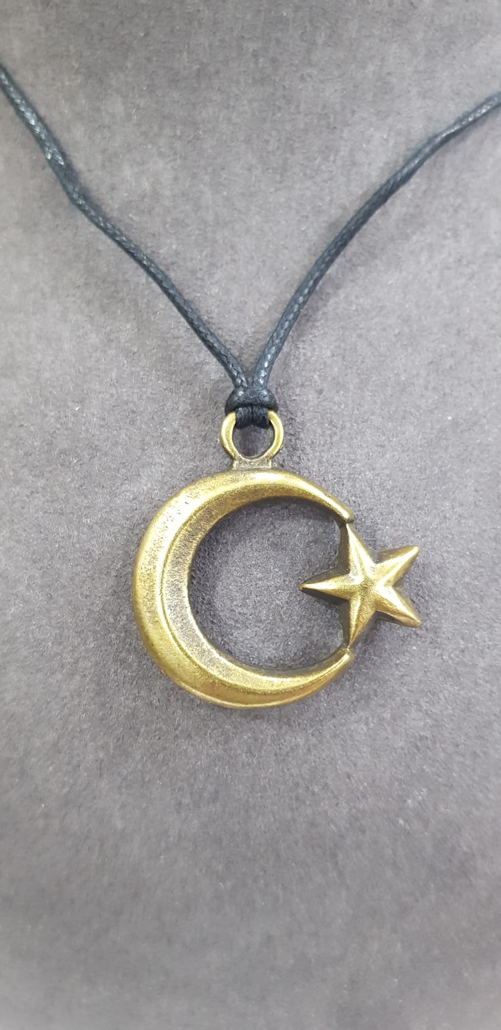 Vog Prinç Meteryalli Ay Yıldız Deri İp Görünüm Sevgiliye,Arkadaşa,Babaya Hediye Kolye