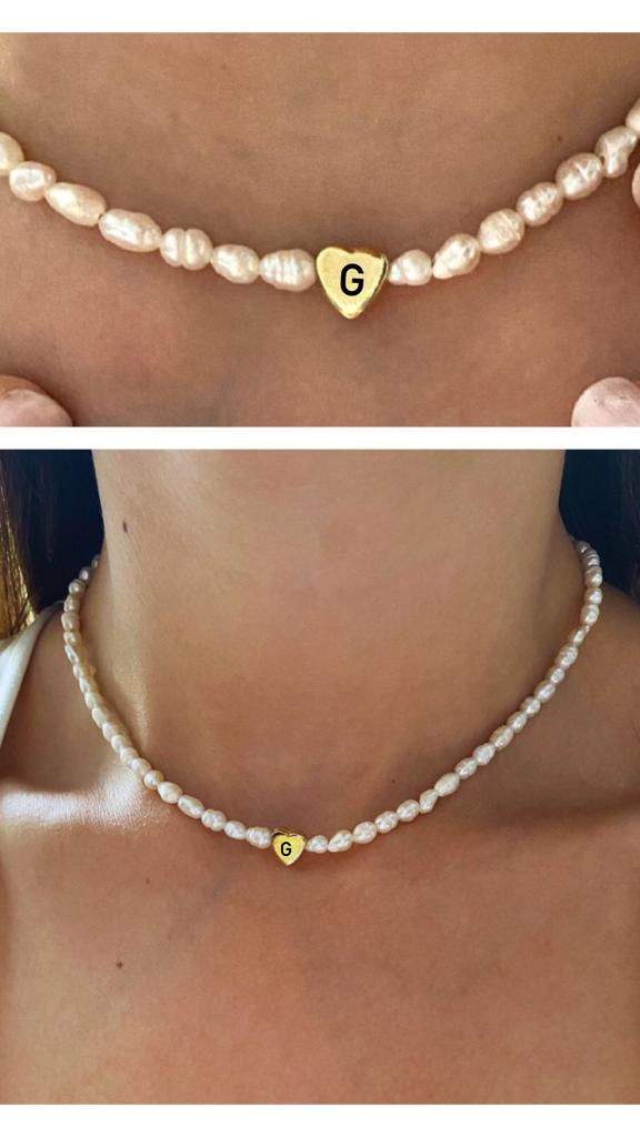 Gerçek 3 Mm Kum Arpa Inci Kalpli 925 Ayar Gümüş Sevgiliye,Anneye,Arkadaşa Kolye,Choker