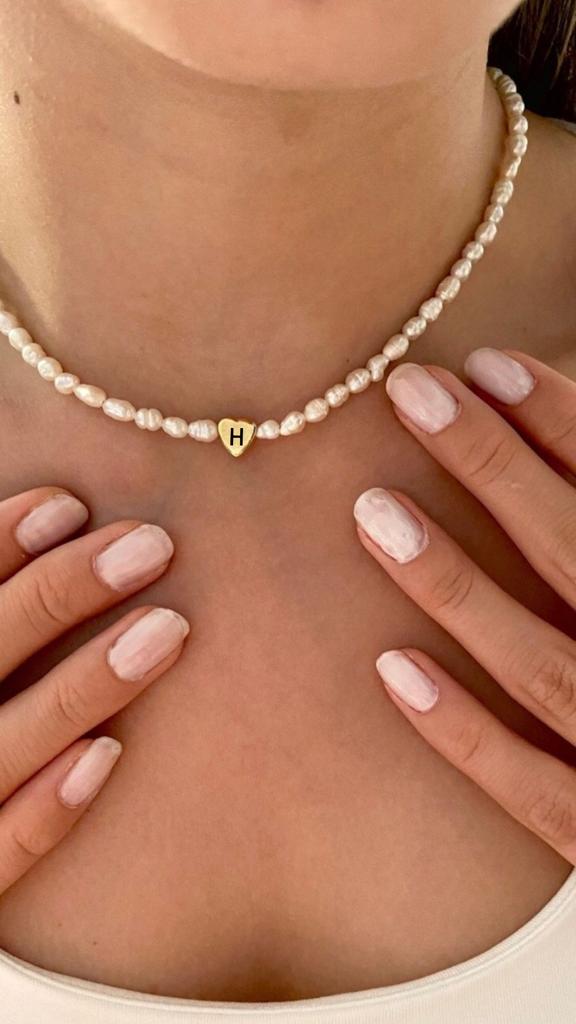 Gerçek 3 Mm Kum Arpa Inci Kalpli 925 Ayar Gümüş Sevgiliye,Anneye,Arkadaşa Kolye,Choker