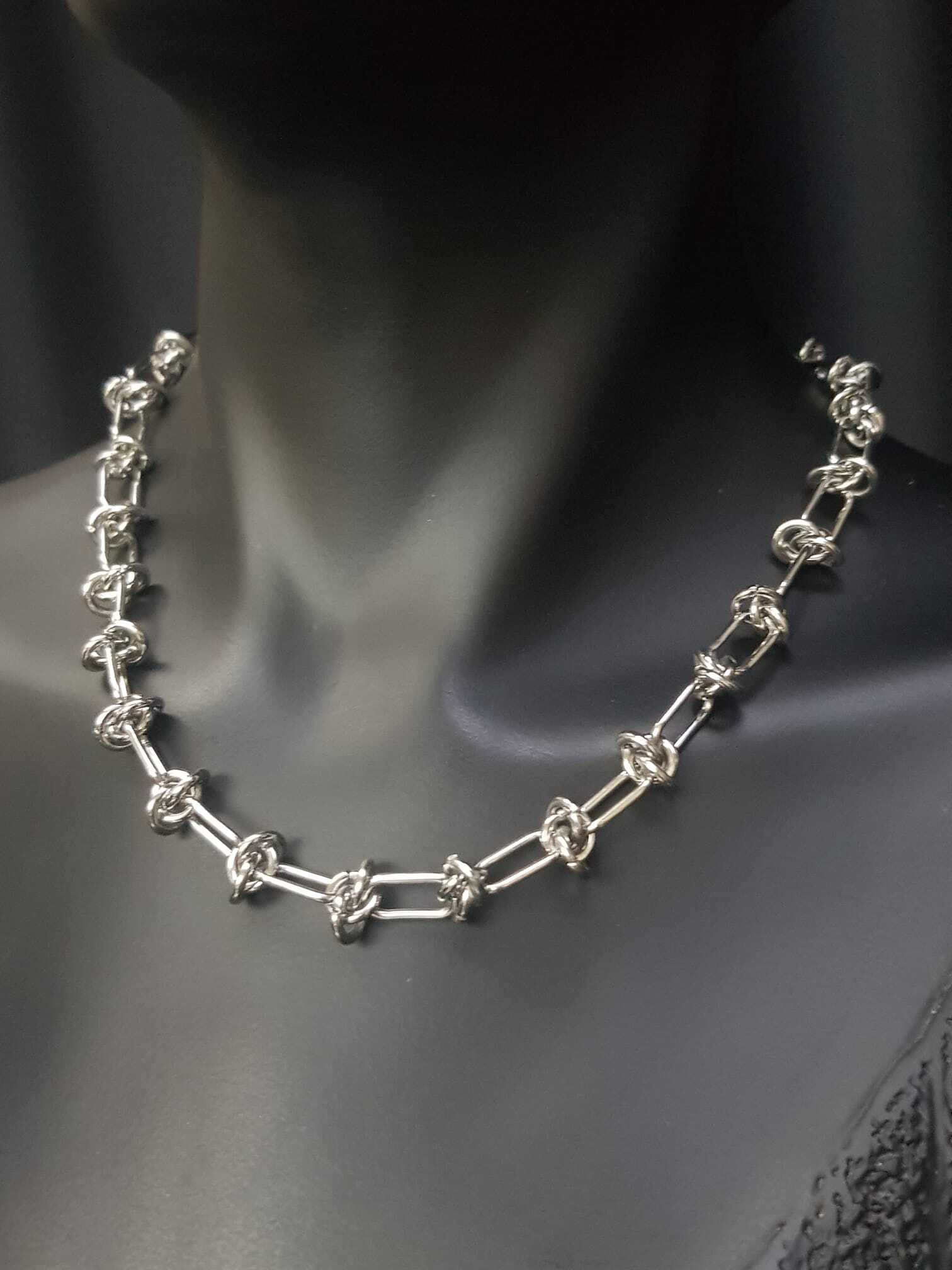 Vog Vip Çelik Xuping Punk Rock Dikenli Düğüm Unisex Hip Hop Kısa Yaka Boyun Zinciri Choker