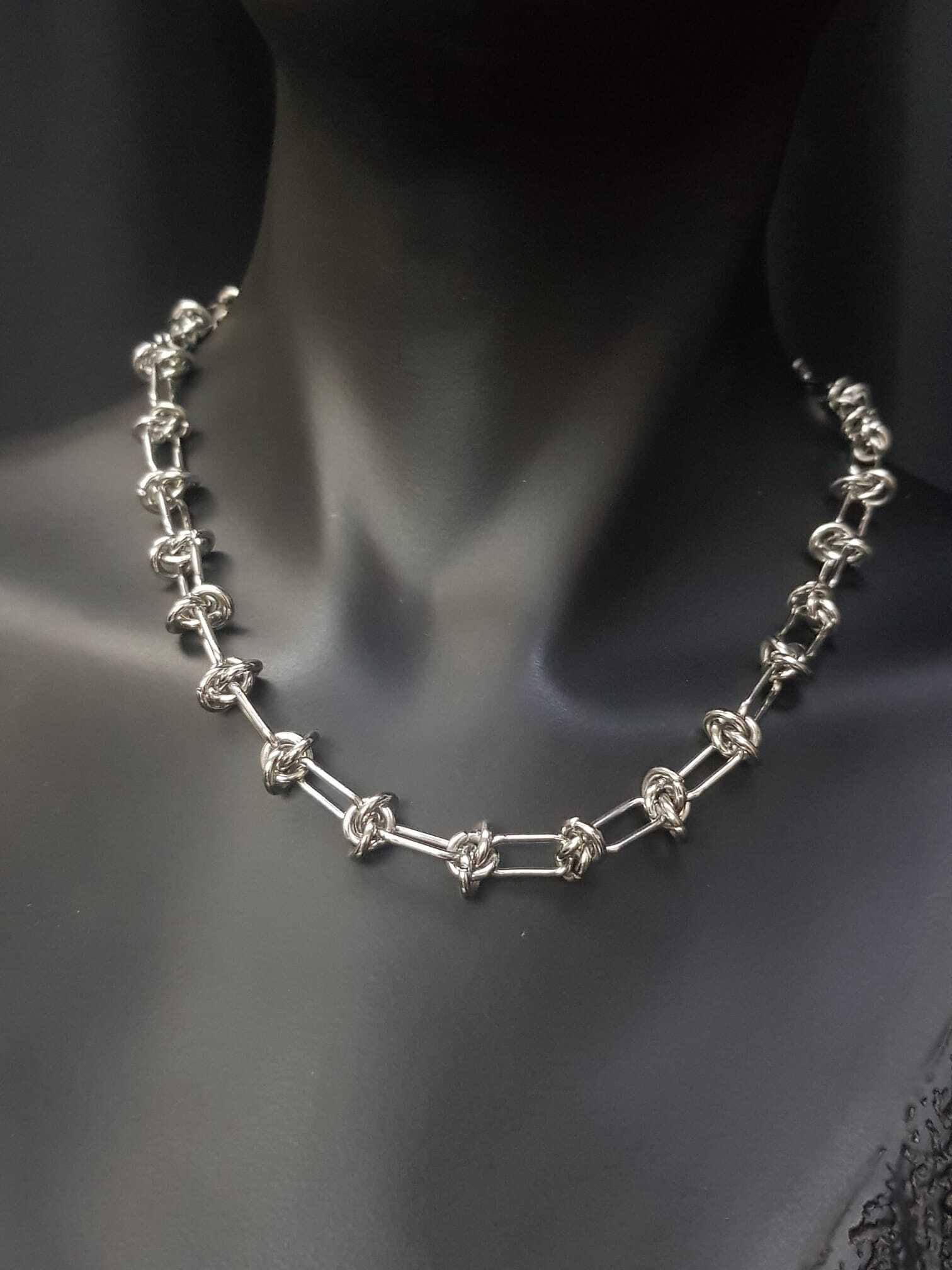 Vog Vip Çelik Xuping Punk Rock Dikenli Düğüm Unisex Hip Hop Kısa Yaka Boyun Zinciri Choker