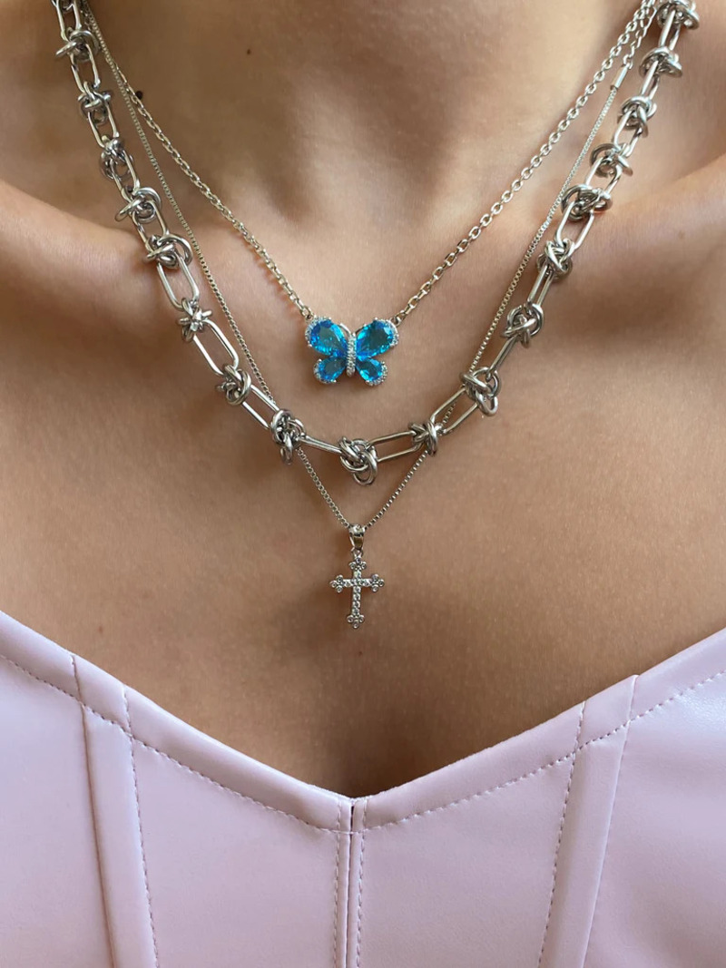 Vog Vip Çelik Xuping Punk Rock Dikenli Düğüm Unisex Hip Hop Kısa Yaka Boyun Zinciri Choker