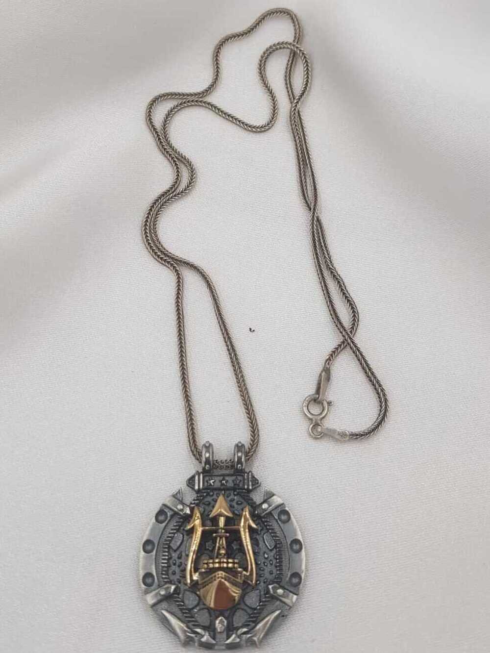 Vog Vikings Gotik Tasarım Üç Başlı Mızrak İşlemeli 925 Ayar Gümüş Sevgiliye,Babaya,Arkadaşa Kolye