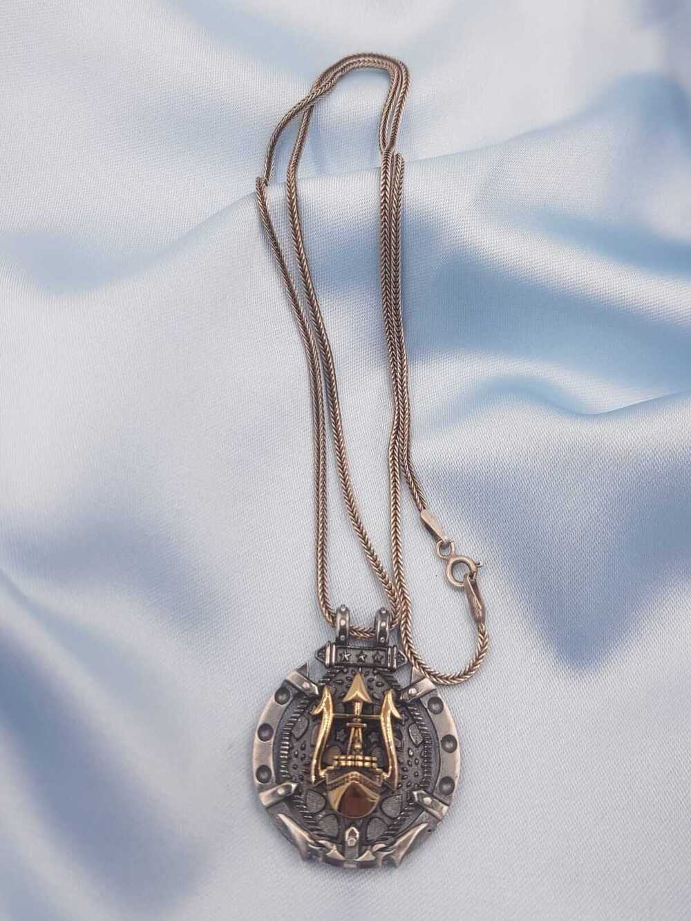 Vog Vikings Gotik Tasarım Üç Başlı Mızrak İşlemeli 925 Ayar Gümüş Sevgiliye,Babaya,Arkadaşa Kolye