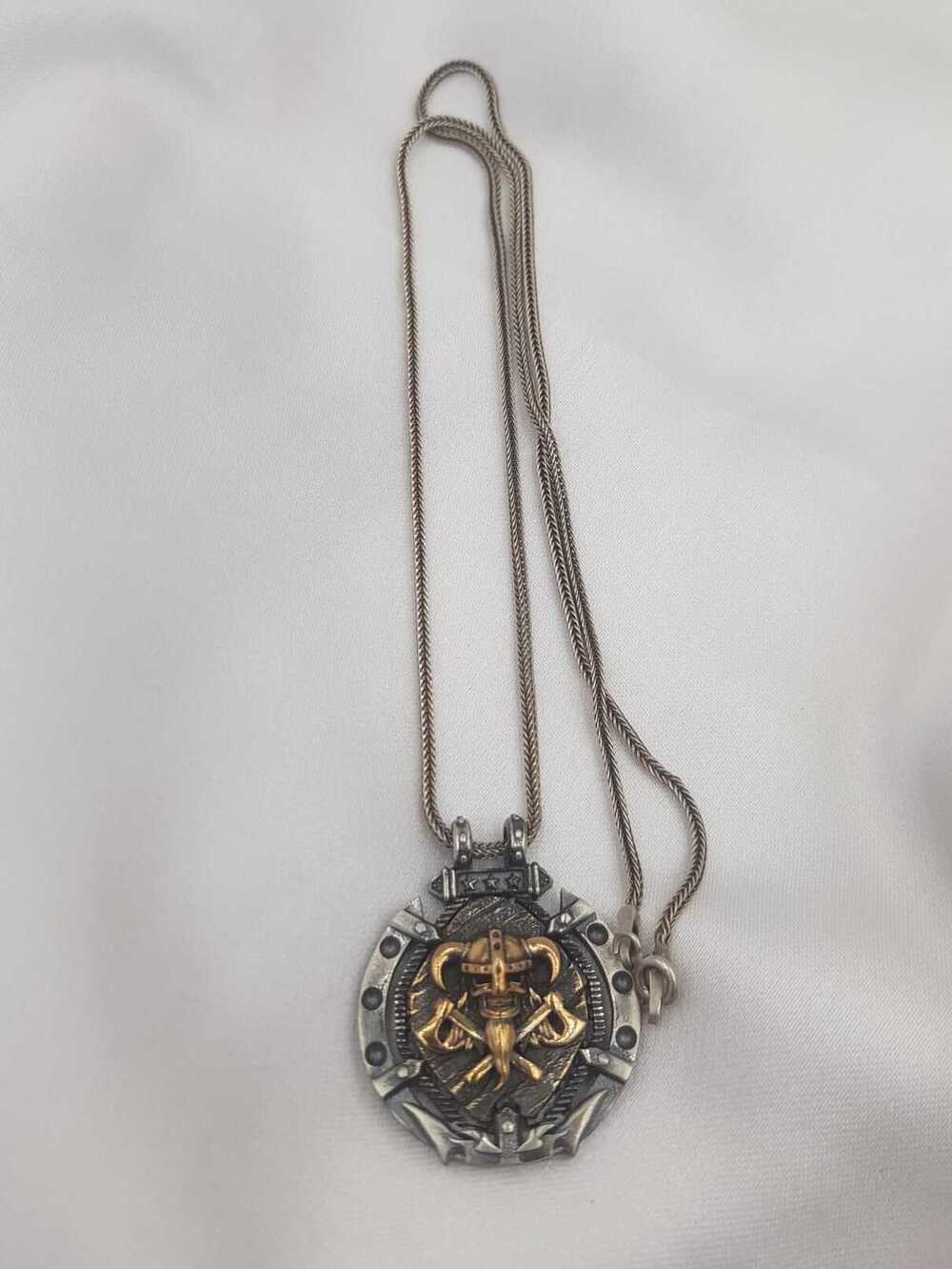  Erkek Gümüş Kolye - Vikings Savaşçısı Gotik Tasarım Işlemeli • Işıklı Kutuda • Sevgiliye • Eşe