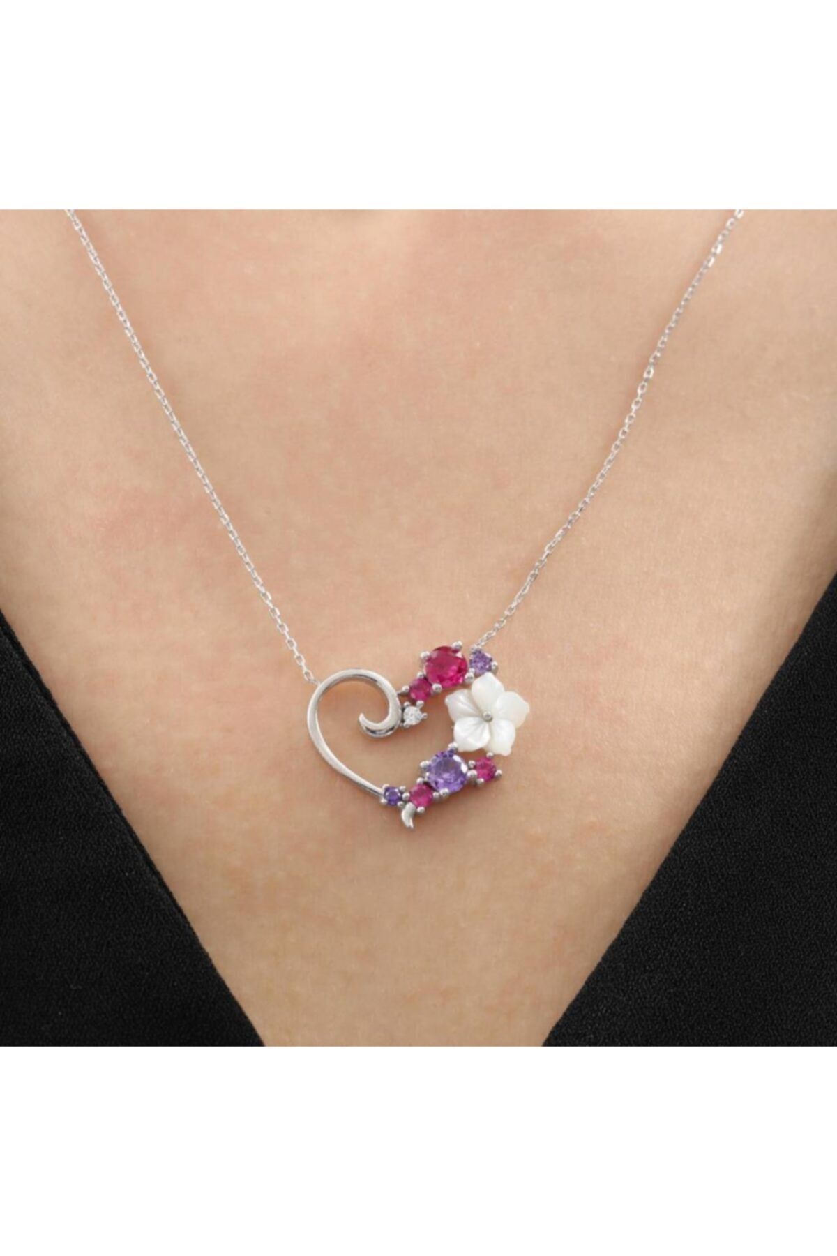 Vog Aşk Senfonisi Manolya Çiçeği Flowers 925 Ayar Gümüş Kolye
