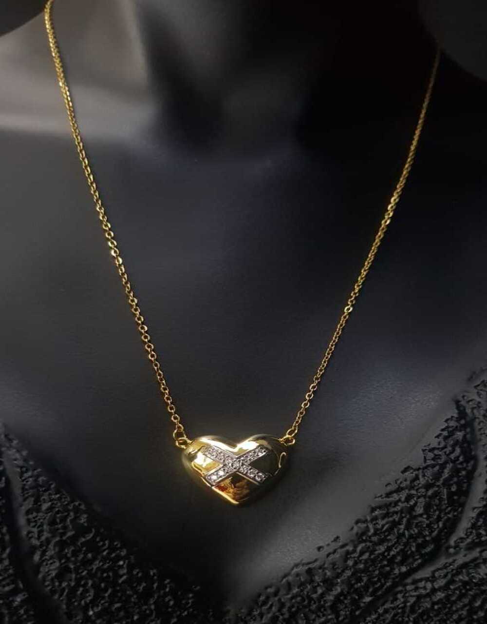 Vog Tiffany Model Sarı Renk 24 Ayar Altın Kaplama Sevgiliye,Eşe,Anneye,Arkadaşa Hediye Çelik Kolye
