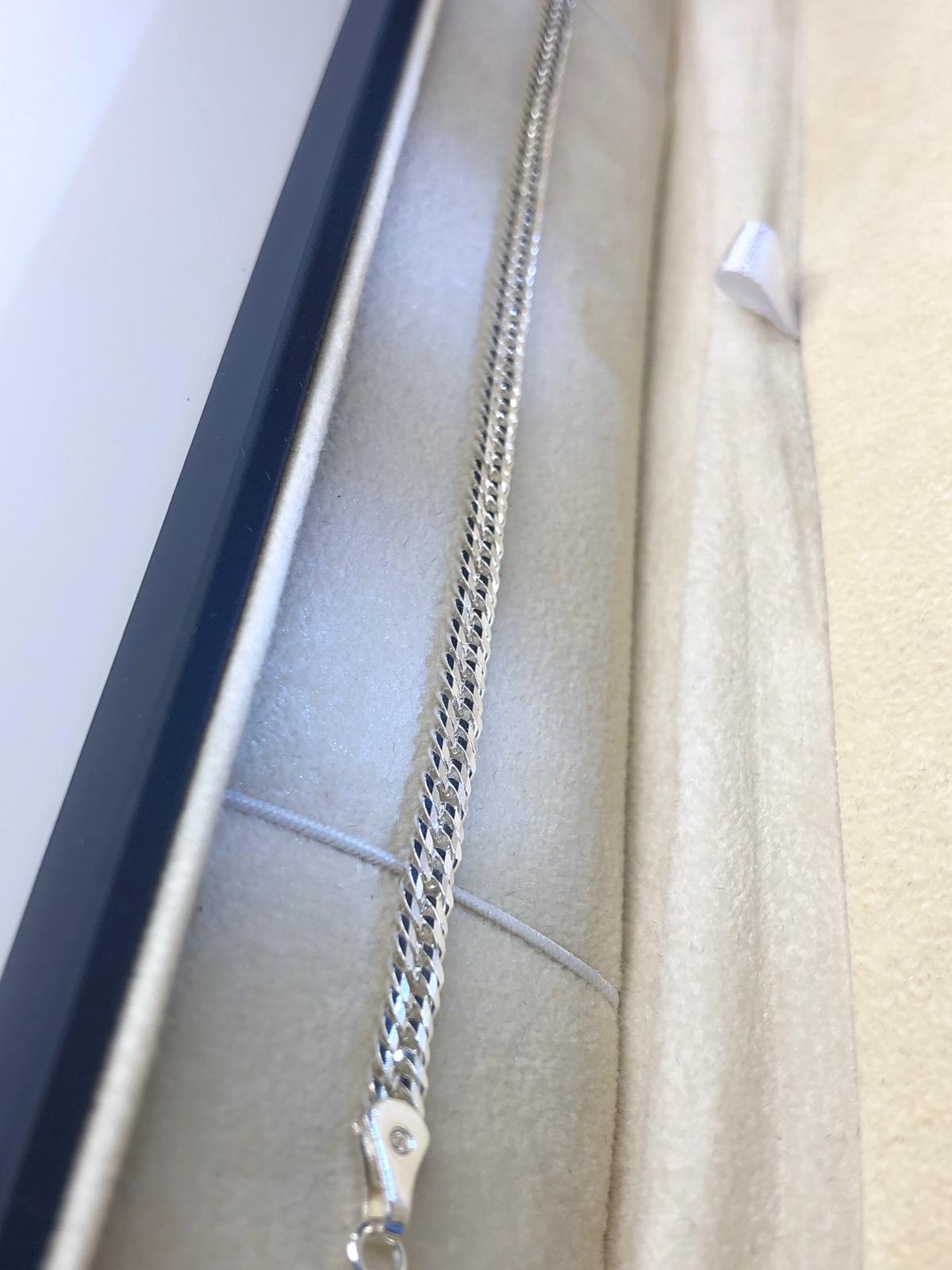 Erkek Gümüş Bileklik - Oluklu Nano Model Erkek Bileklik 3 Bakla 60 Mikron • Işıklı Kutuda