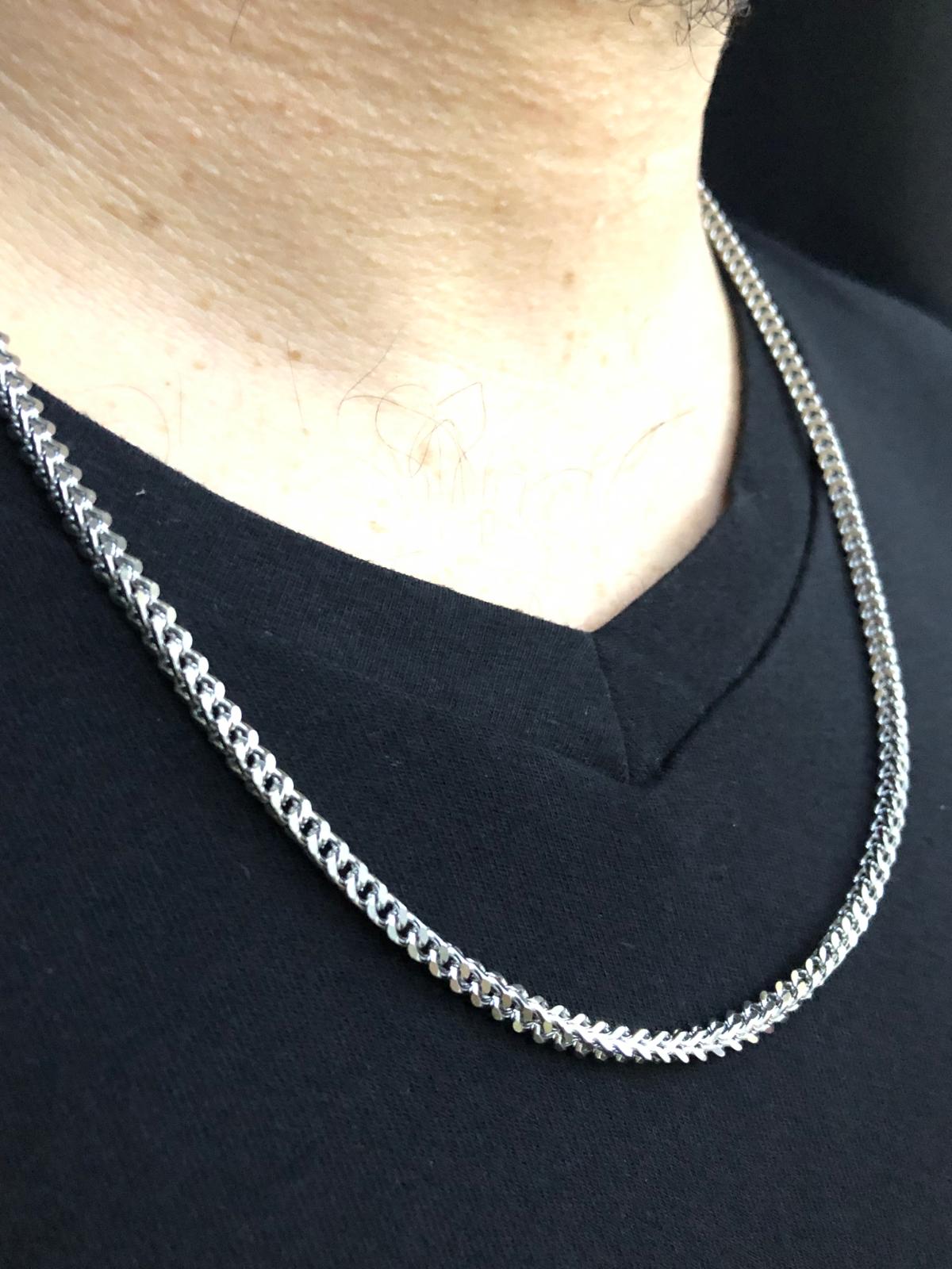 Vog 3Mm 60 cm Çelik Kare Model Tilki Kuyruğu Beyaz Renk Sevgiliye Eşe Babaya Kolye