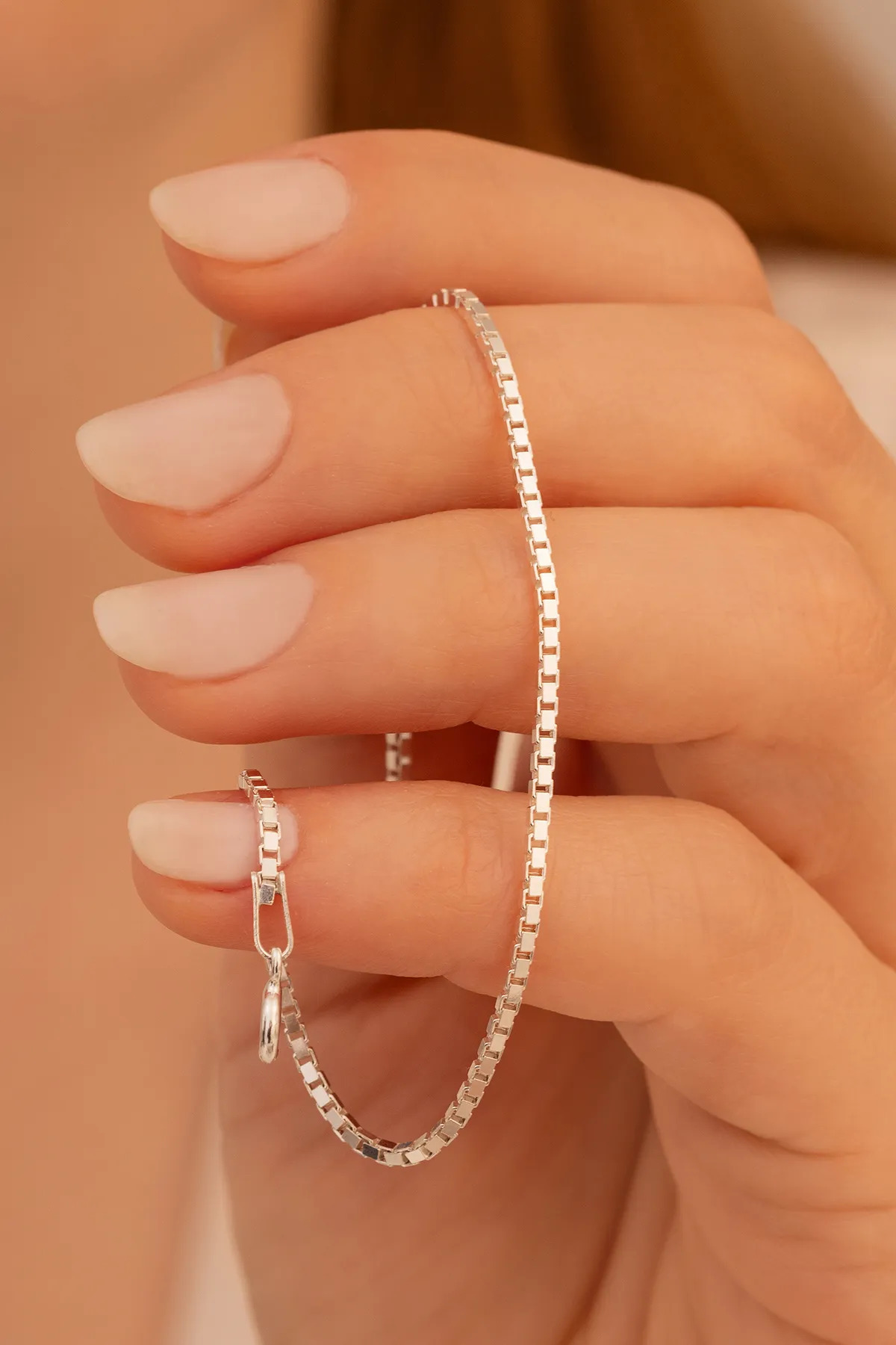 1.5 mm Küp Zincir Gümüş Bileklik • Işıklı Kutuda Sevgiliye • Eşe • Babaya • Künye