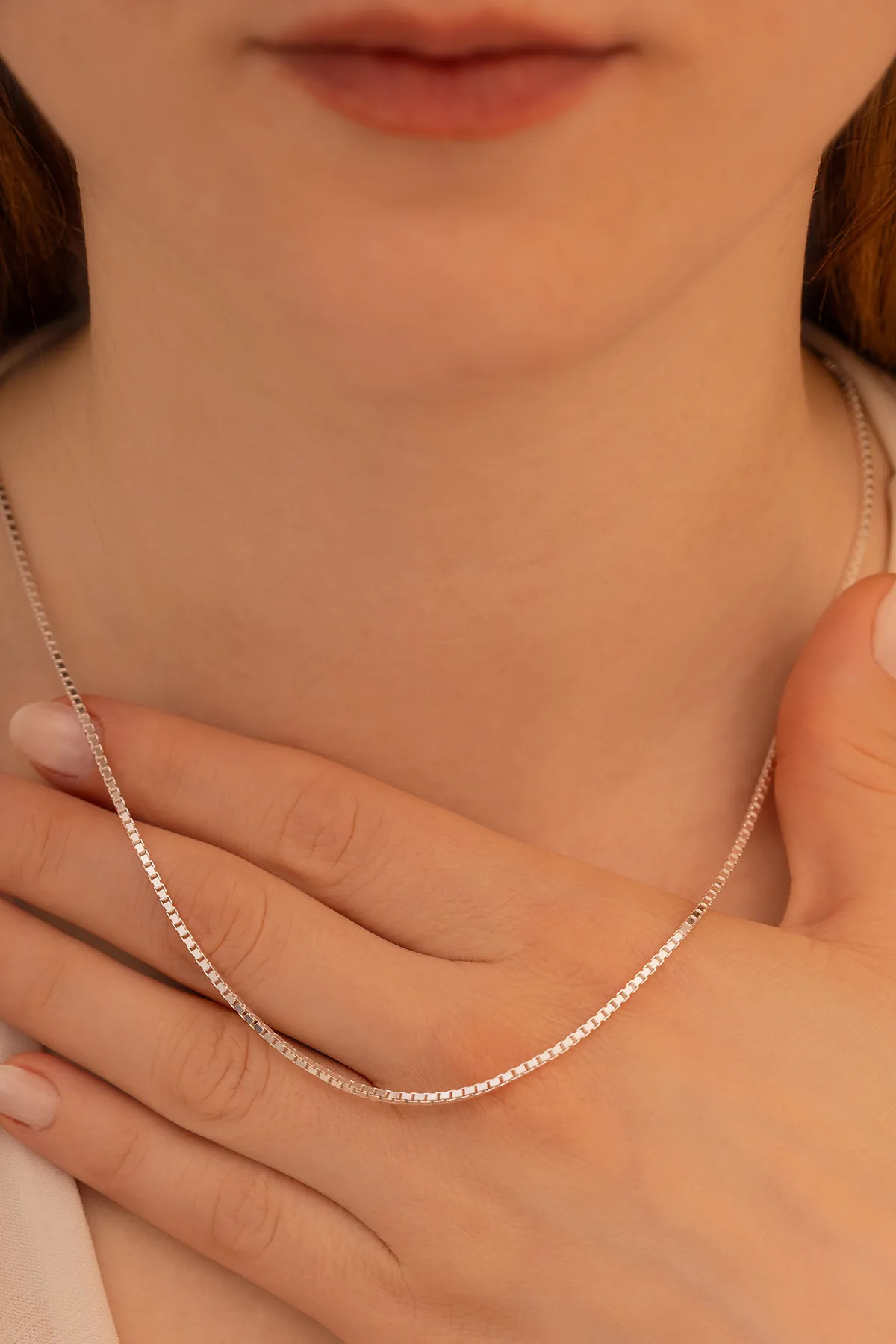 1.5 mm Küp Zincir Gümüş • Işıklı Kutuda Sevgiliye • Eşe • Babaya • Kolye