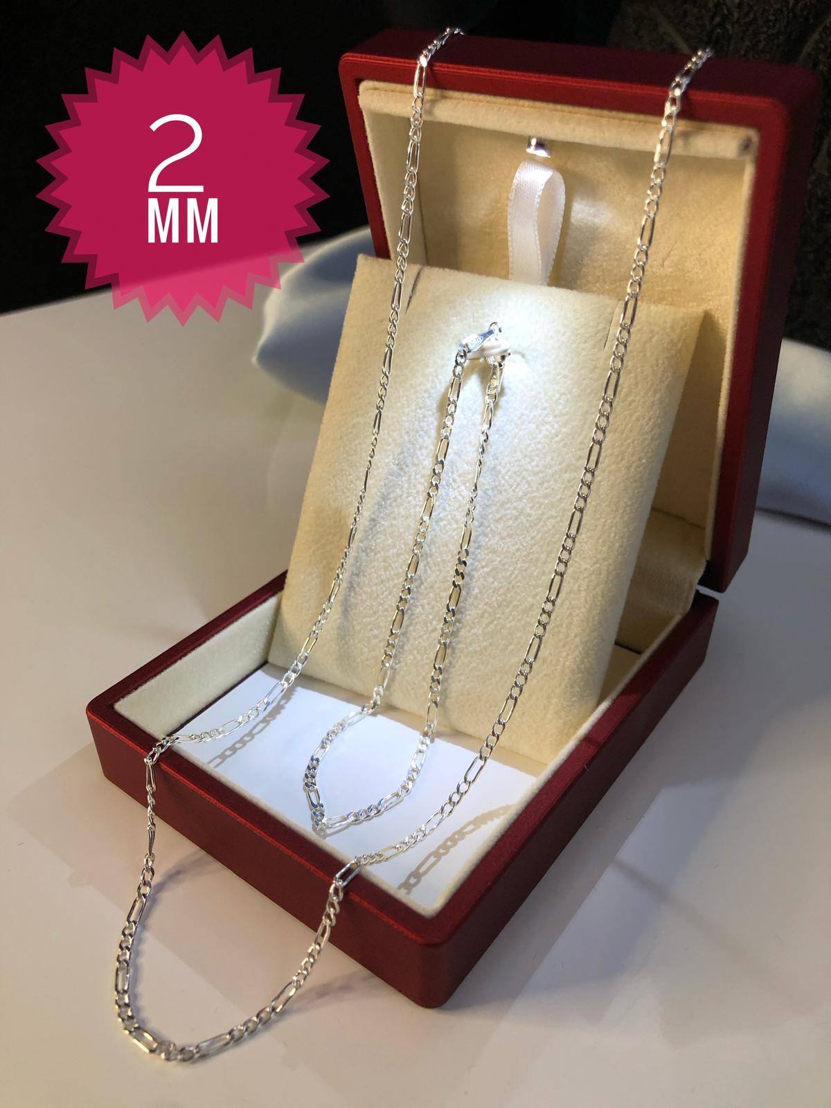 2Mm Figaro Model İkili Set • 925 Gümüş Işıklı Kutuda Sevgiliye • Eşe • Babaya Hediye Bileklik Kolye