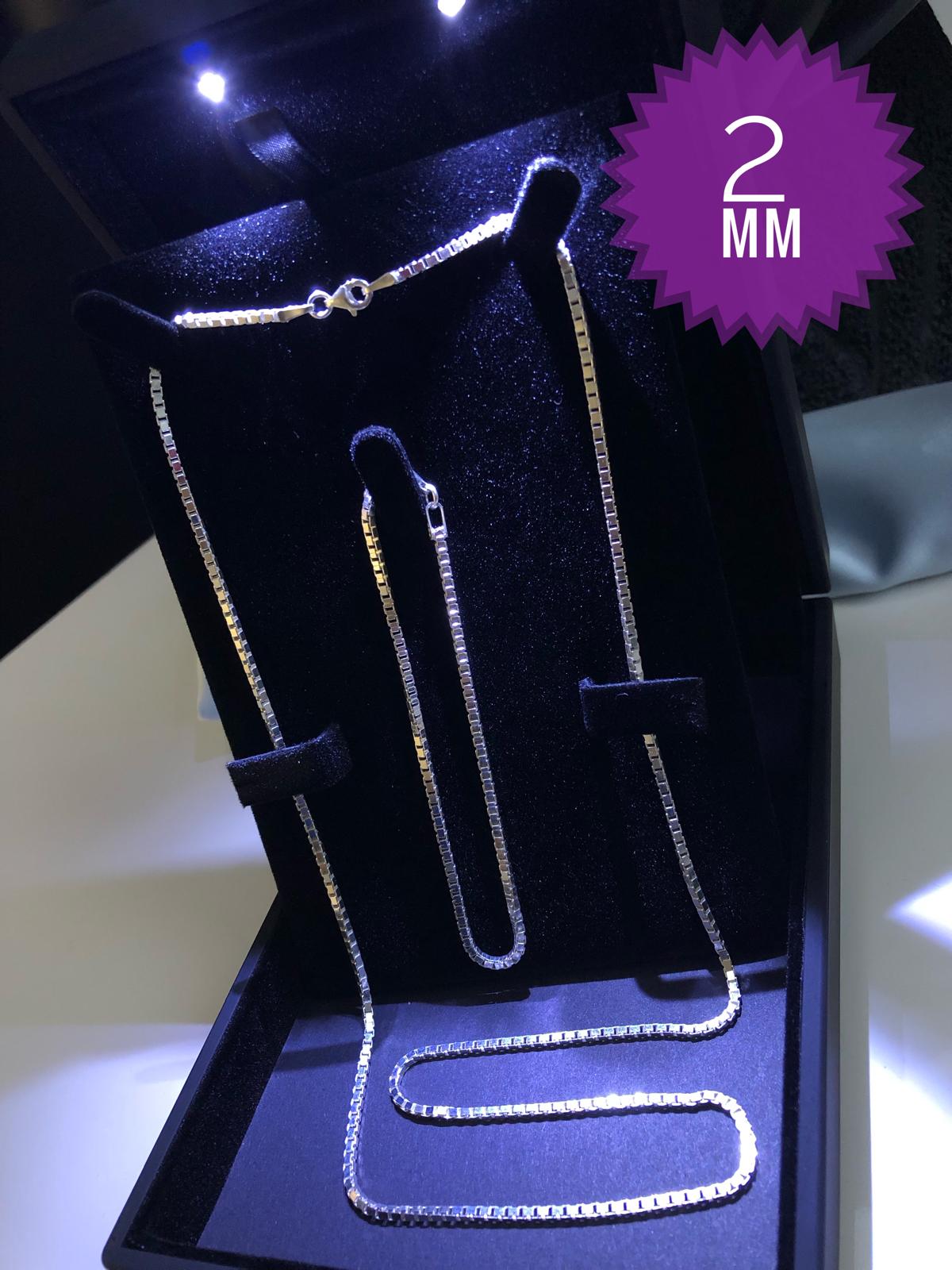 2Mm Küp Model İkili Set • 925 Gümüş Işıklı Kutuda Sevgiliye • Eşe • Babaya Hediye Bileklik V Kolye