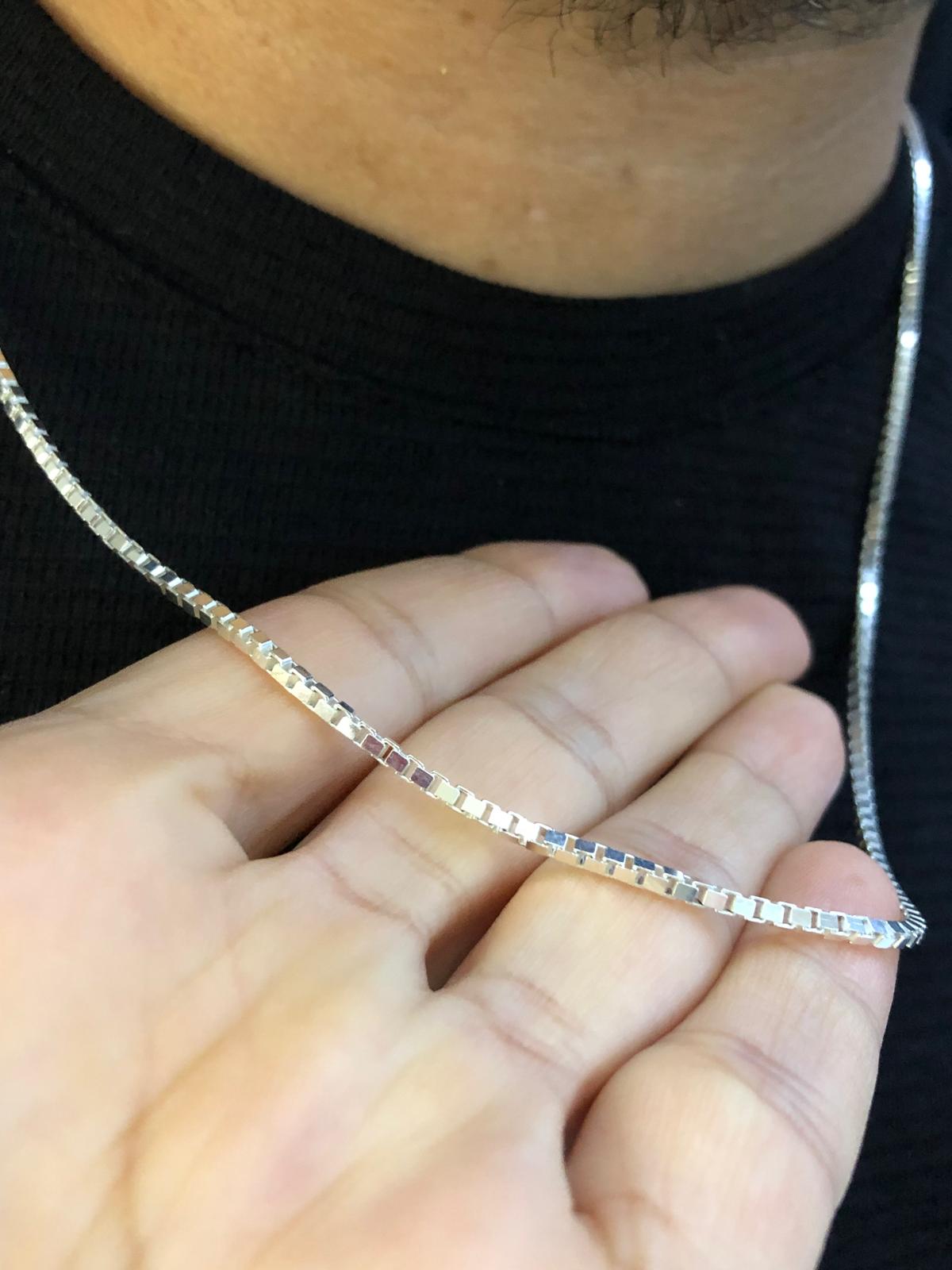 2mm Küp Zincir Model 925 Gümüş Erkek Kolye Işıklı Kutuda Sevgiliye • Eşe • Babaya Hediye