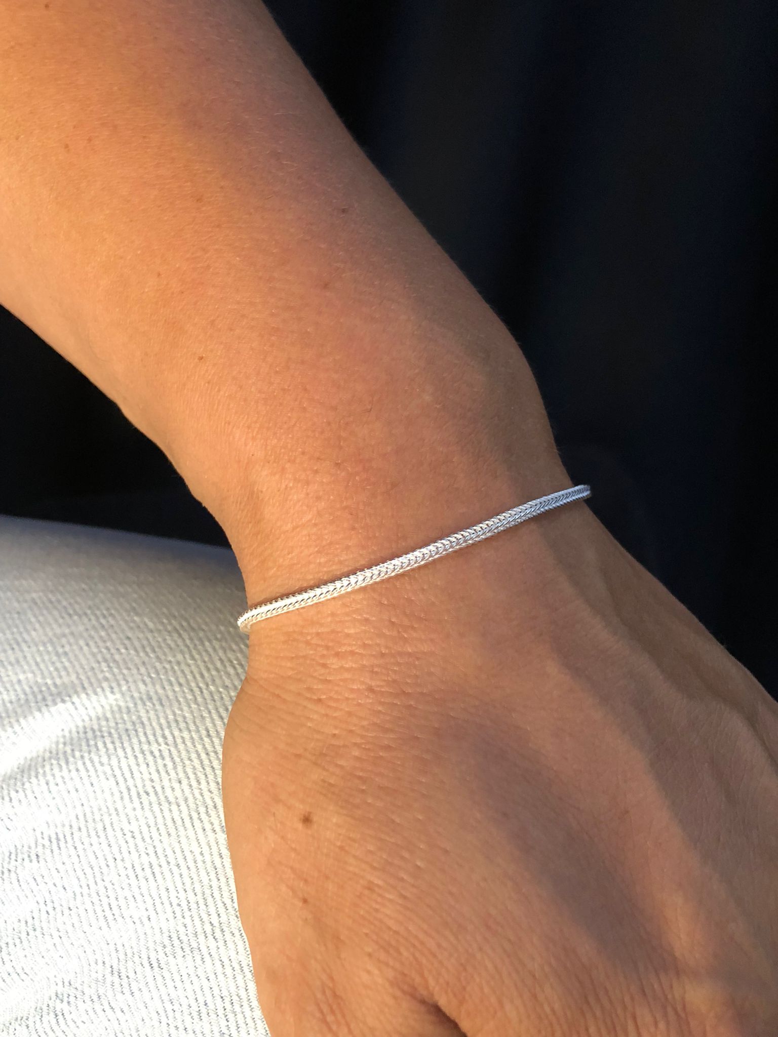 2mm Beyaz Parlak Tilki Kuyruğu 925 Gümüş Erkek Bileklik Işıklı Kutuda Sevgiliye • Eşe • Babaya