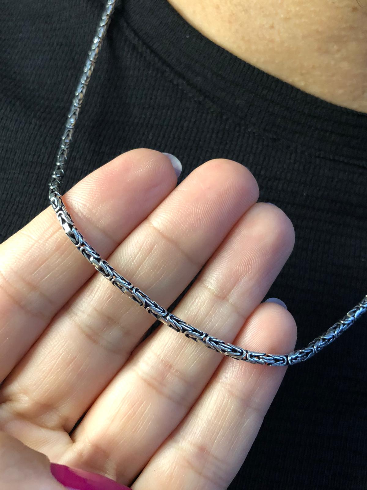 2mm Yuvarlak Kral Erkek 925 Ayar Gümüş Kolye 