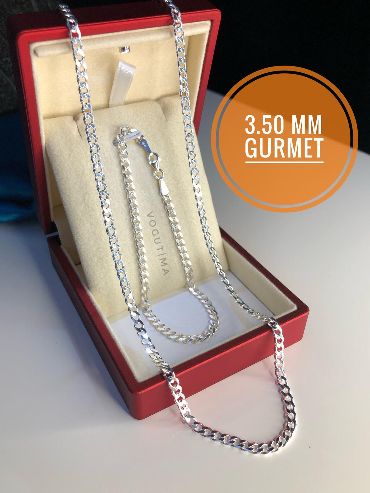 3.5mm Gurmet Model Gümüş Erkek Set • Işıklı Kutuda Sevgiliye • Eşe • Babaya Kolye • Bileklik
