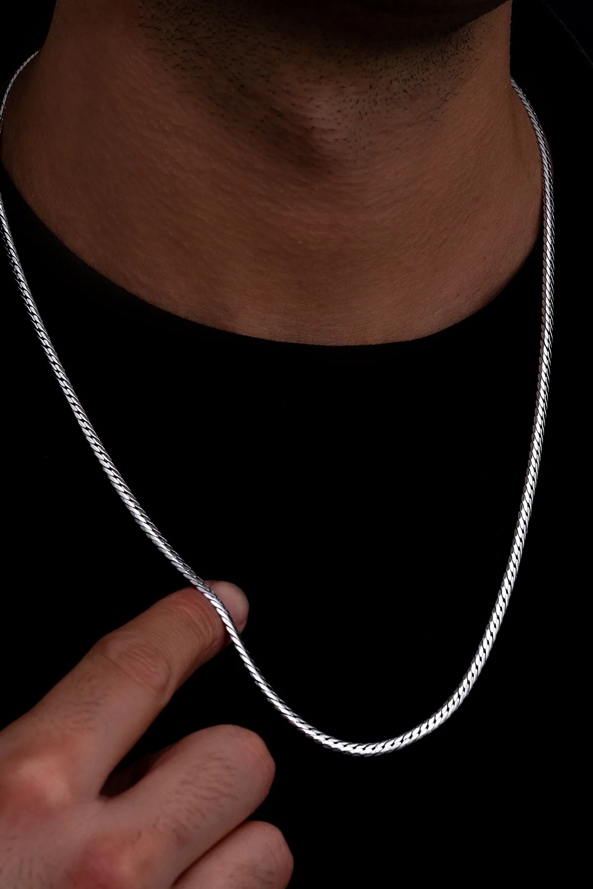 3.5mm İtalyan Bombeli Zincir 925 Gümüş • Işıklı Kutuda • Sevgiliye • Eşe • Babaya • Hediye Kolye