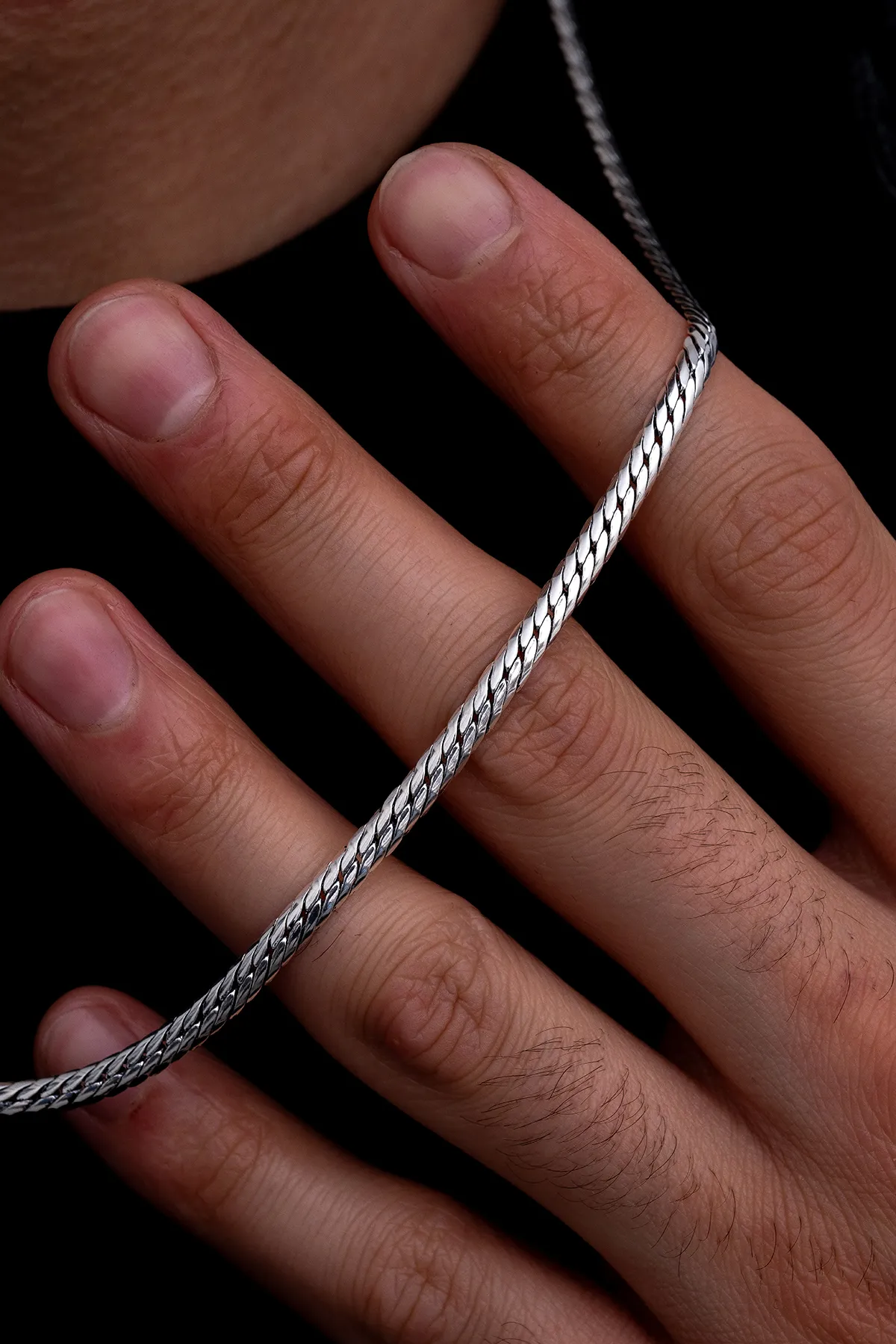 3.5mm İtalyan Bombeli Zincir 925 Gümüş • Işıklı Kutuda • Sevgiliye • Eşe • Babaya • Hediye Kolye