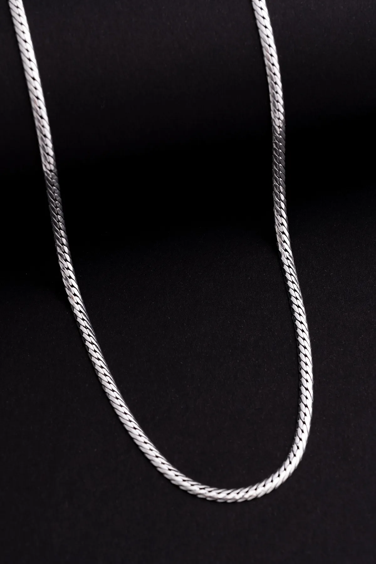 3.5mm İtalyan Bombeli Zincir 925 Gümüş • Işıklı Kutuda • Sevgiliye • Eşe • Babaya • Hediye Kolye