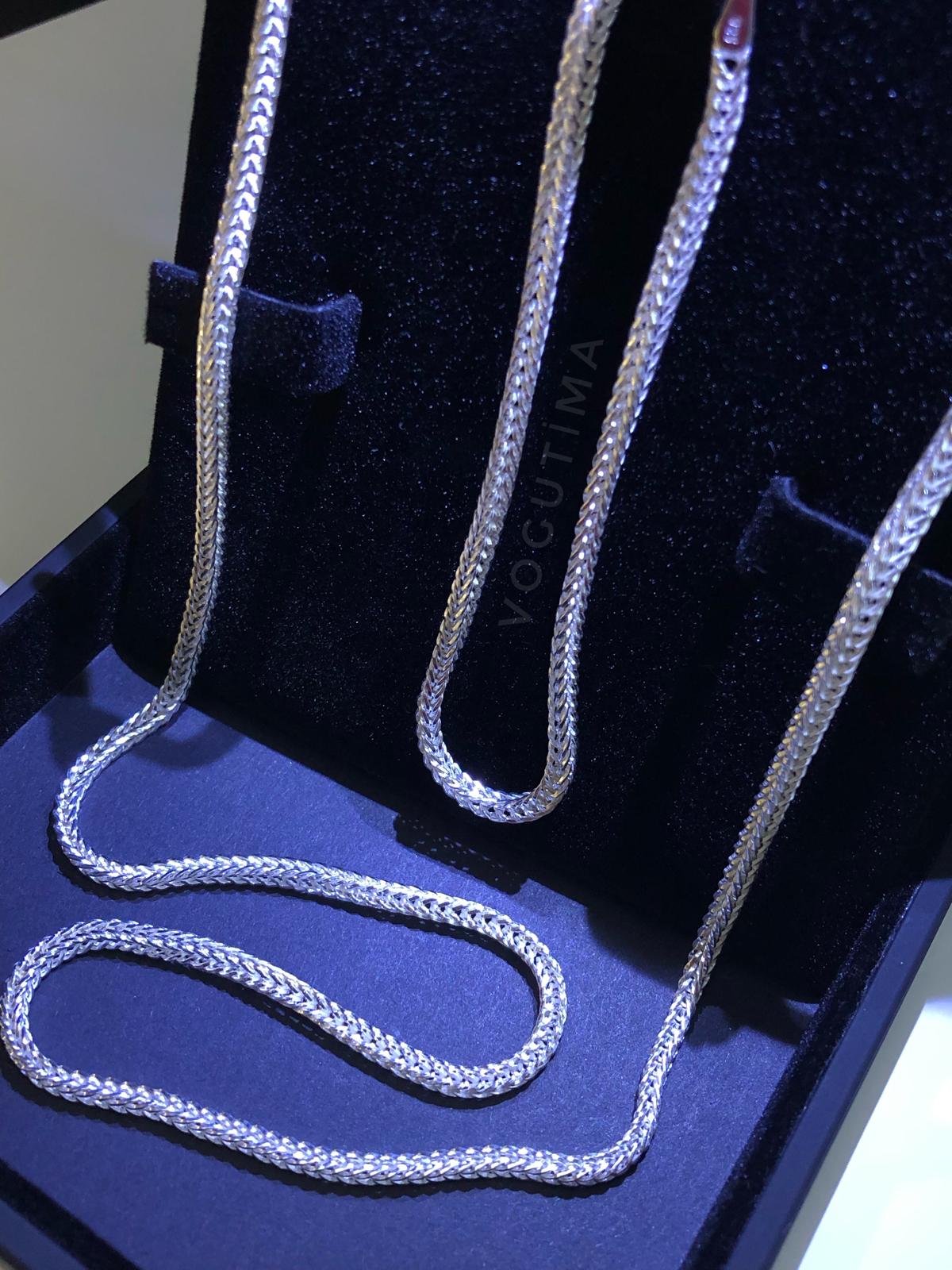 3Mm Gümüş Beyaz Tilki Kuyruğu Model Unisex Kolye Bileklik Set• Işıklı Kutuda Sevgiliye • Eşe Set