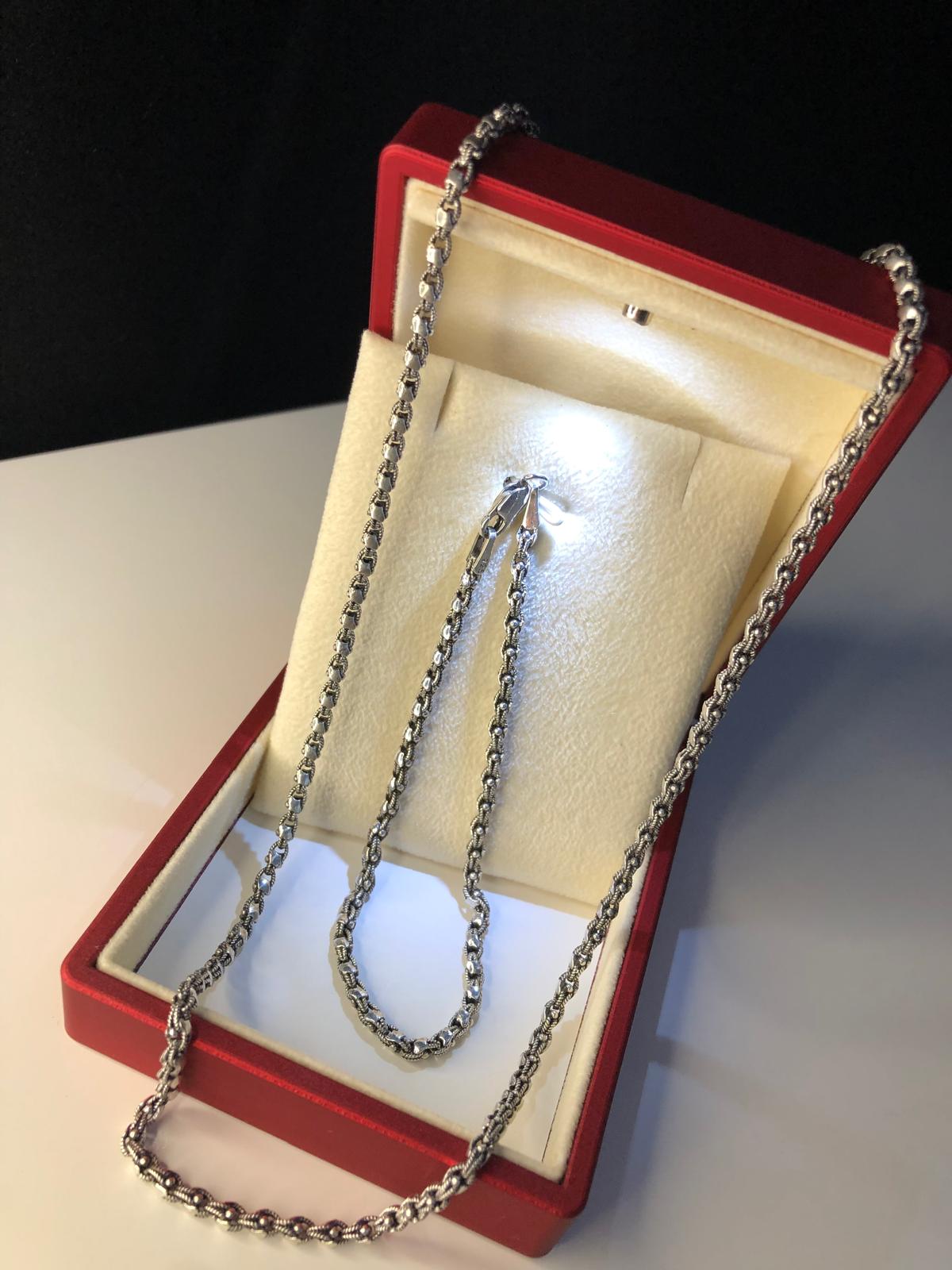 3mm Pullu Arnavut Zinciri Gümüş Kolye Bileklik Set • Işıklı Kutuda • Sevgiliye • Eşe • Babaya Takım