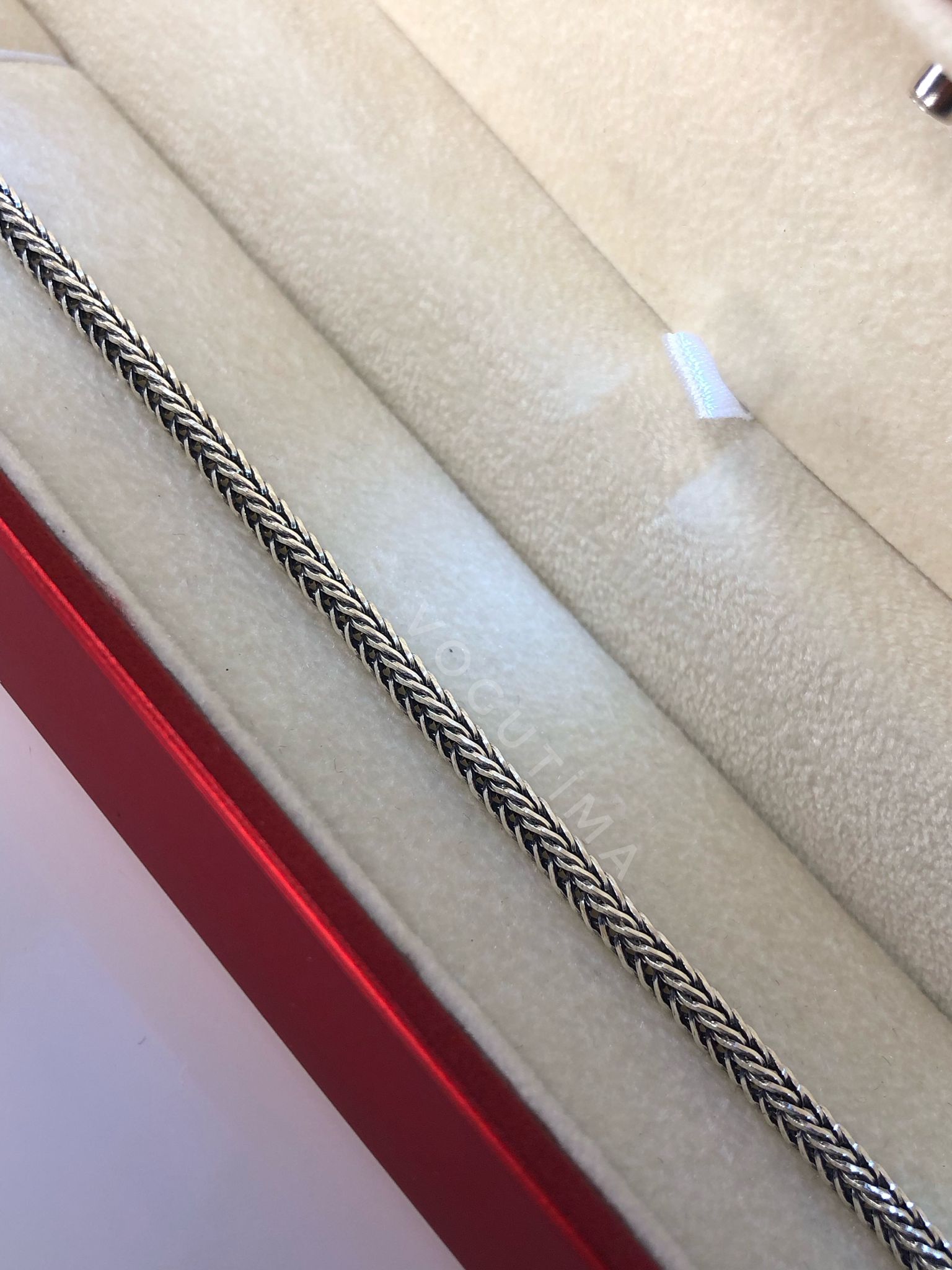 3mm Tilki Kuyruğu Oksitli 925 Gümüş • Işıklı Kutuda Sevgiliye • Eşe Erkek Bileklik