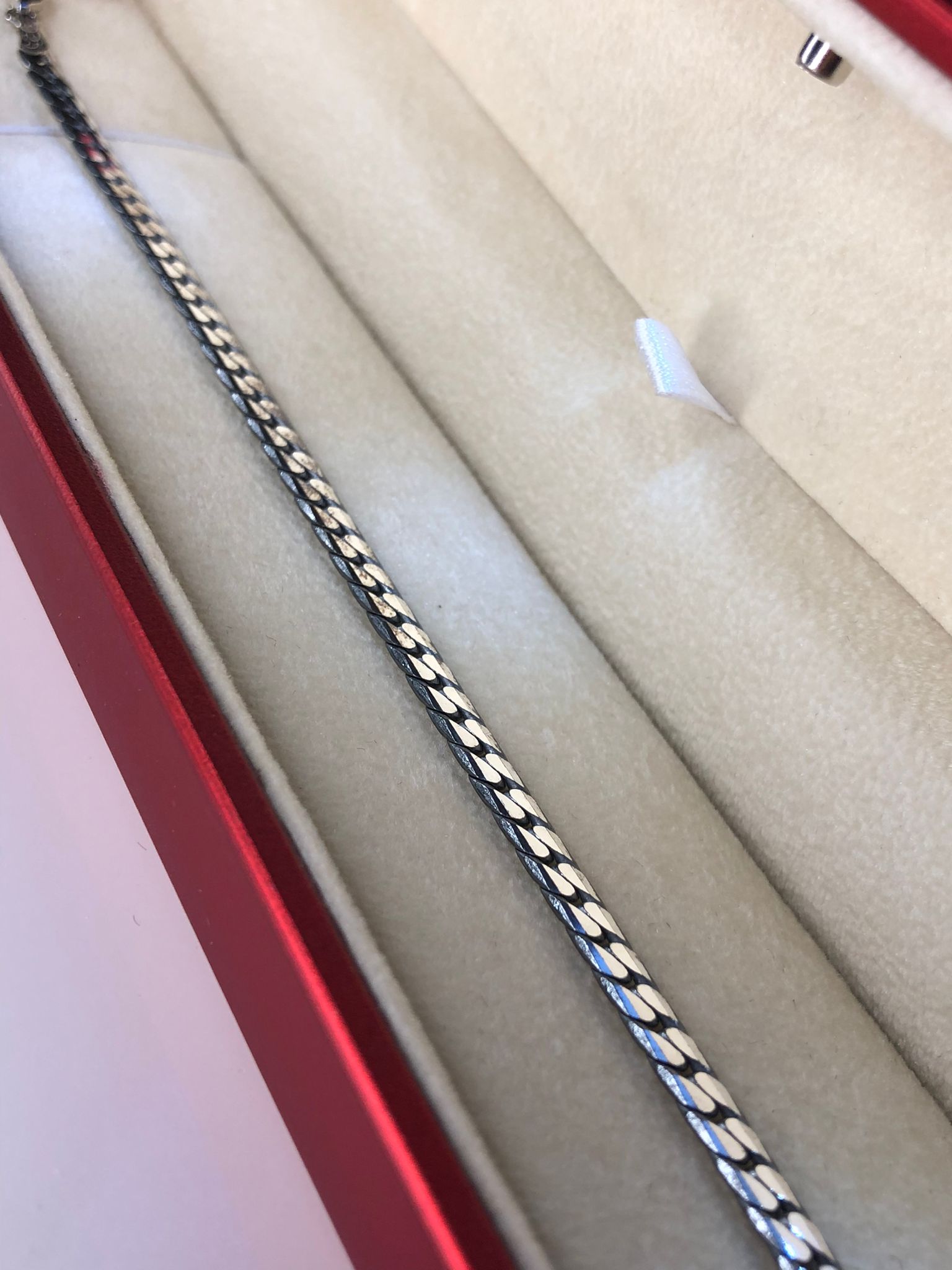 4Mm Oksitli Ezme Gurmet İtaly Erkek 925 Gümüş Bileklik • Işıklı Kutuda Sevgiliye • Eşe Künye
