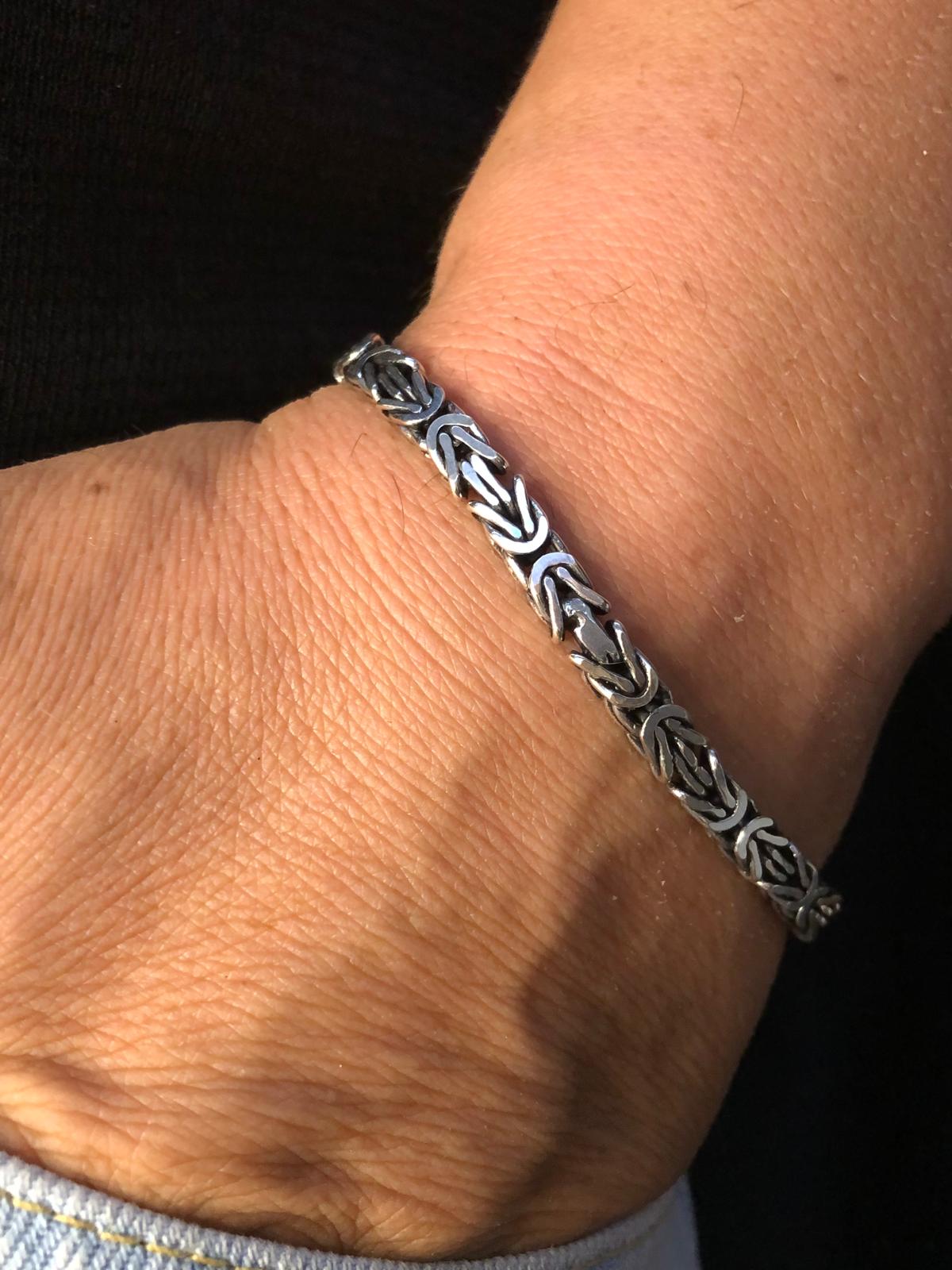 5.5 mm Dikdörtgen Yassı Kral Erkek Gümüş Bileklik Işıklı Kutuda • Sevgiliye • Eşe  • Babaya Hediye Bileklik