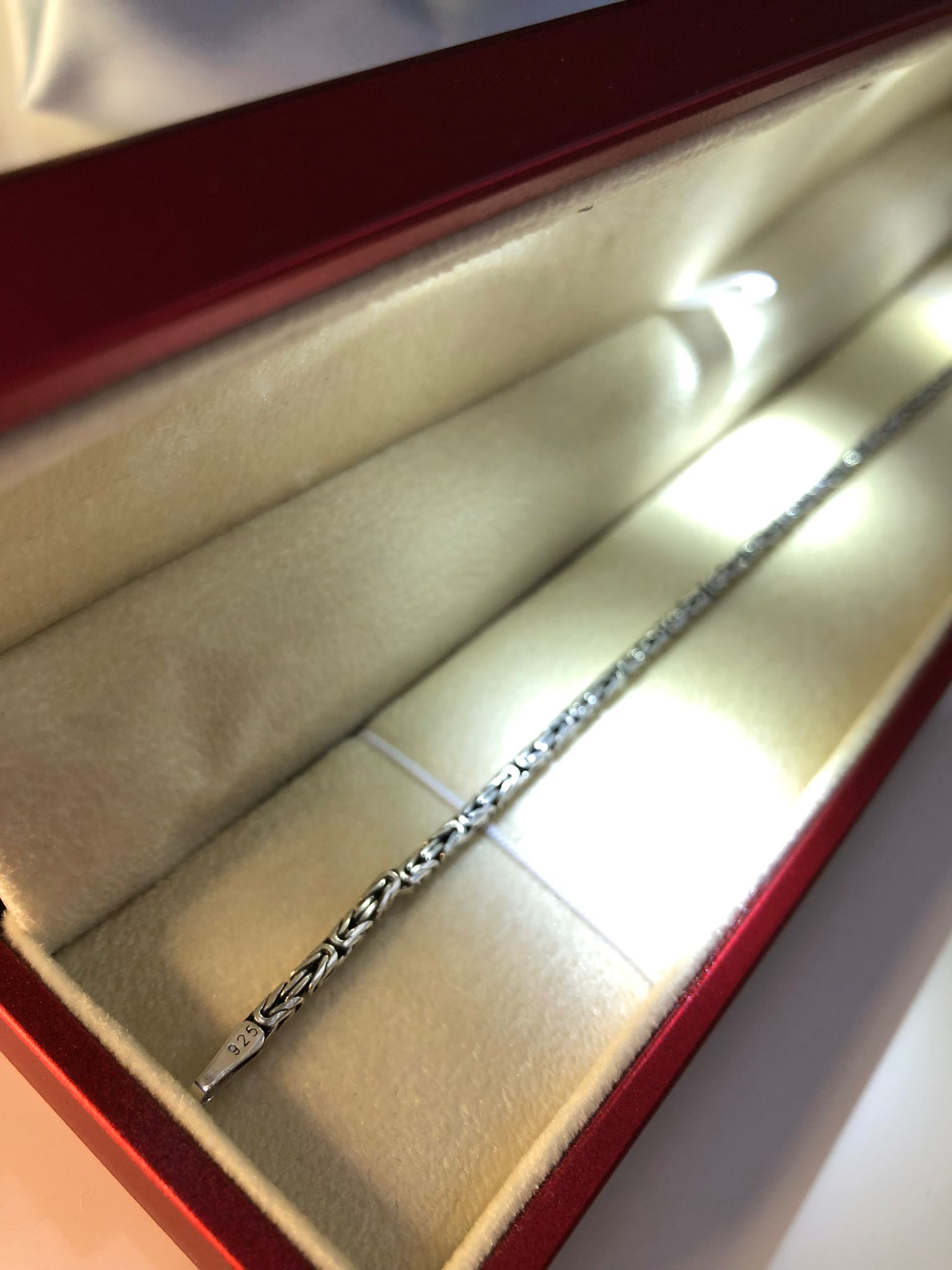 2mm Yuvarlak Kral Model  925 Gümüş Erkek Bileklik Işıklı Kutuda Sevgiliye • Eşe • Babaya Künye