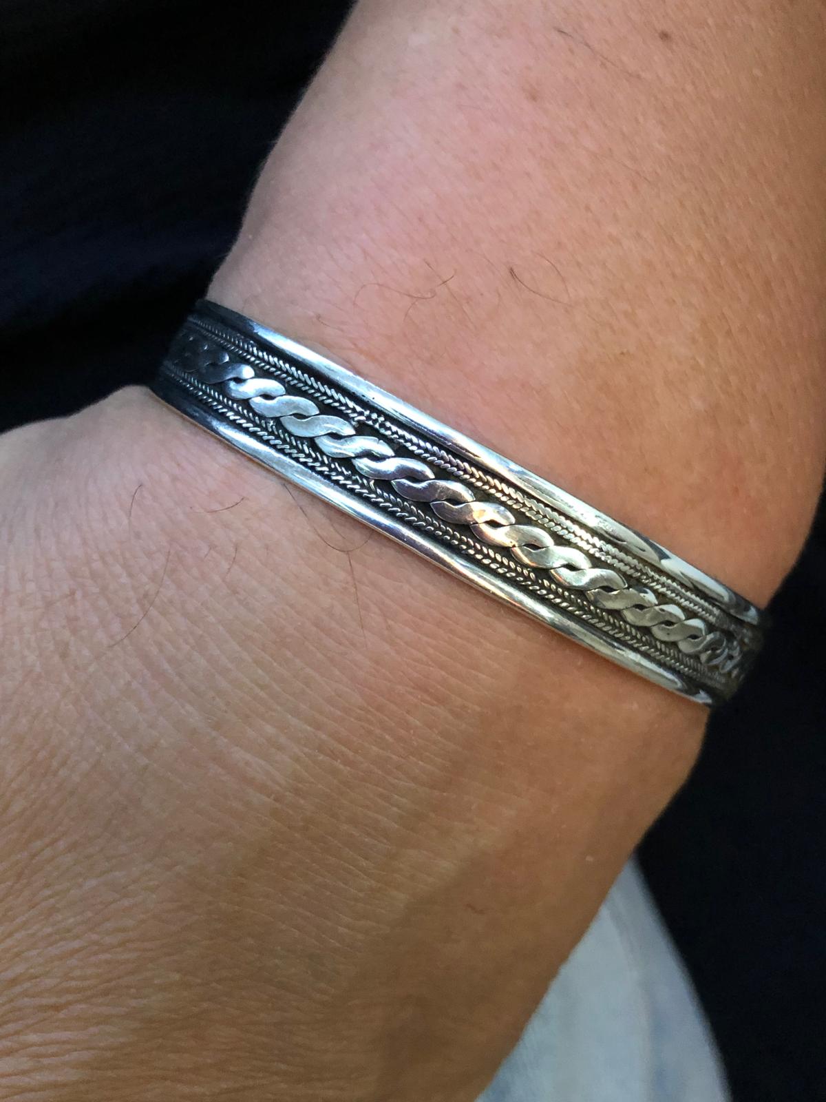 Otantik Tasarım Unisex Düğüm Model Gümüş • Işıklı Kutuda • Sevgiliye • Eşe • Babaya Kelepçe Bilezik