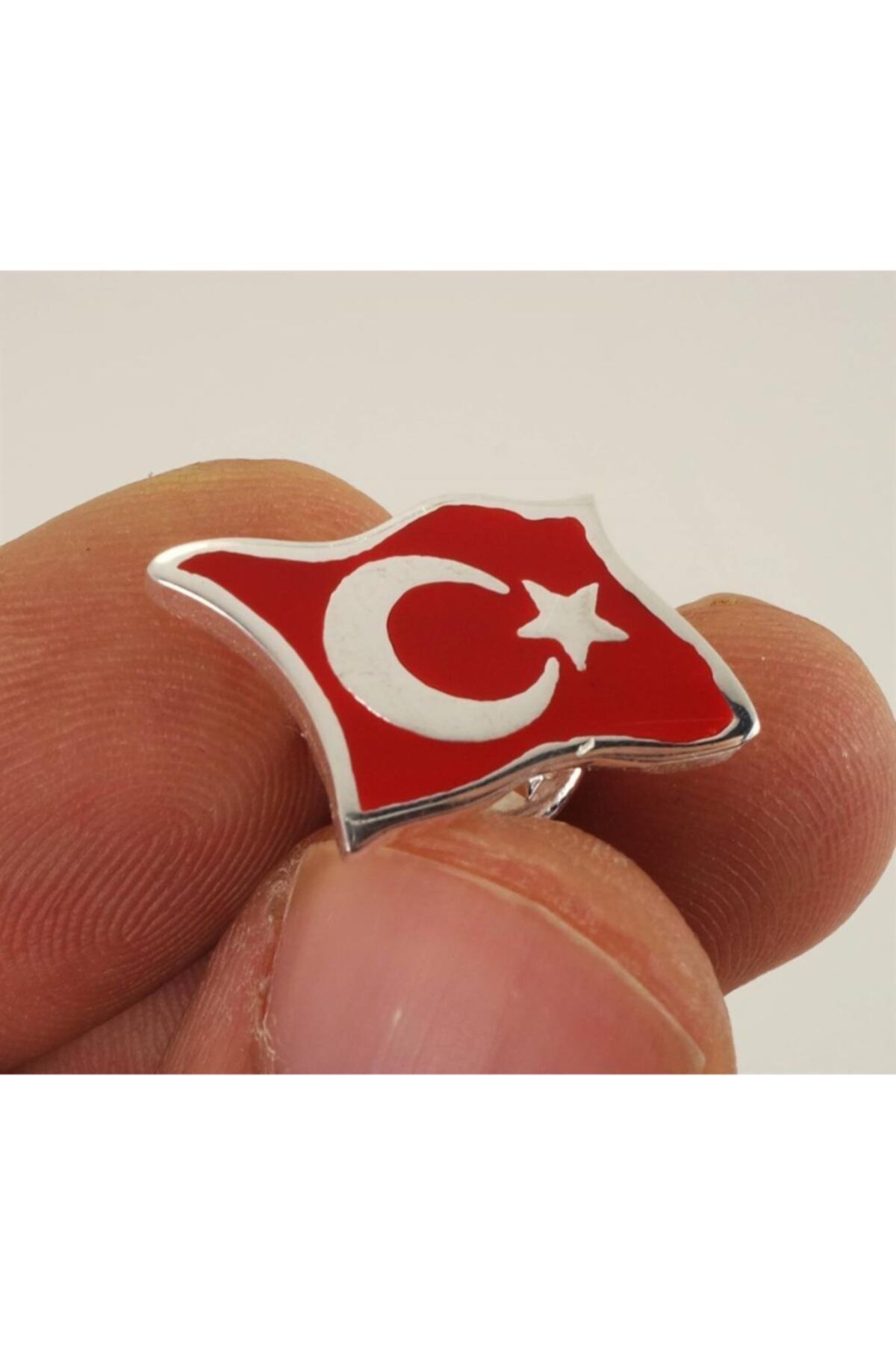 Vog  Ay Yıldız Türk Bayrağı 925 Ayar Gümüş Sevgiliye,Anneye,Babaya,Arkadaşa Rozet