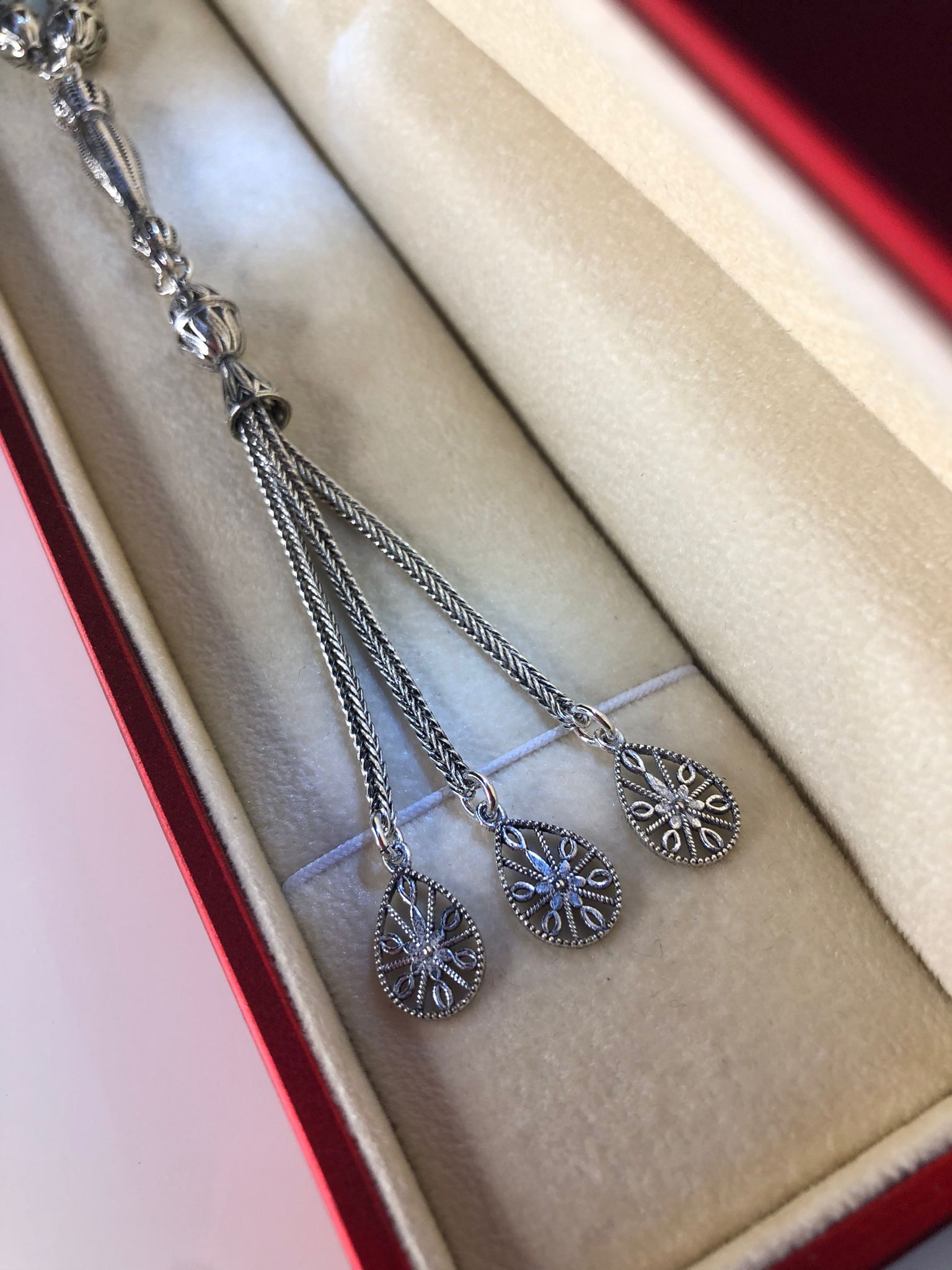 Yaprak Desen Tesbih • 30 Gr Işıklı Kutuda Sevgiliye • Eşe • Babaya Tesbih