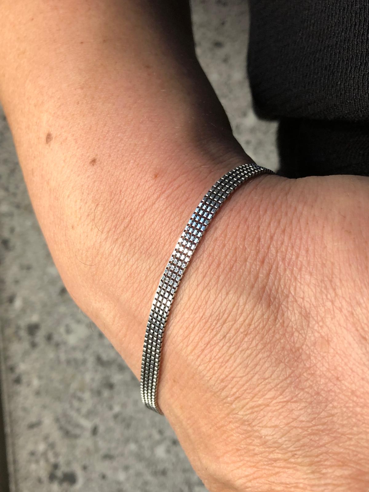 Erkek Gümüş Bileklik - 4mm Old Money Hasır Erkek Bileklik Made in İtaly Luxury Silver• Işıklı Kutuda