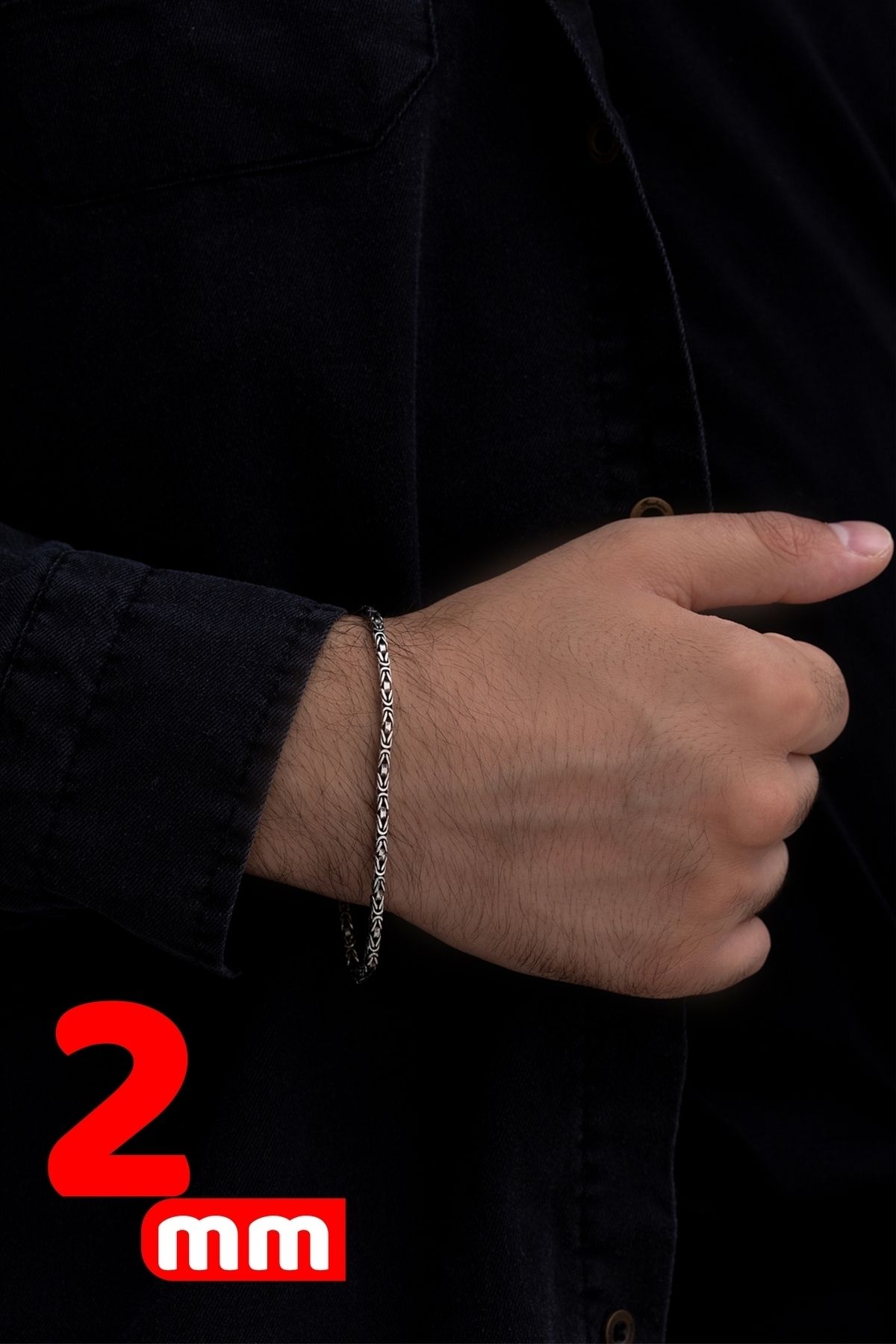 2mm Kare Model 925 Gümüş Erkek Bileklik Işıklı Kutuda Sevgiliye • Eşe • Babaya Künye