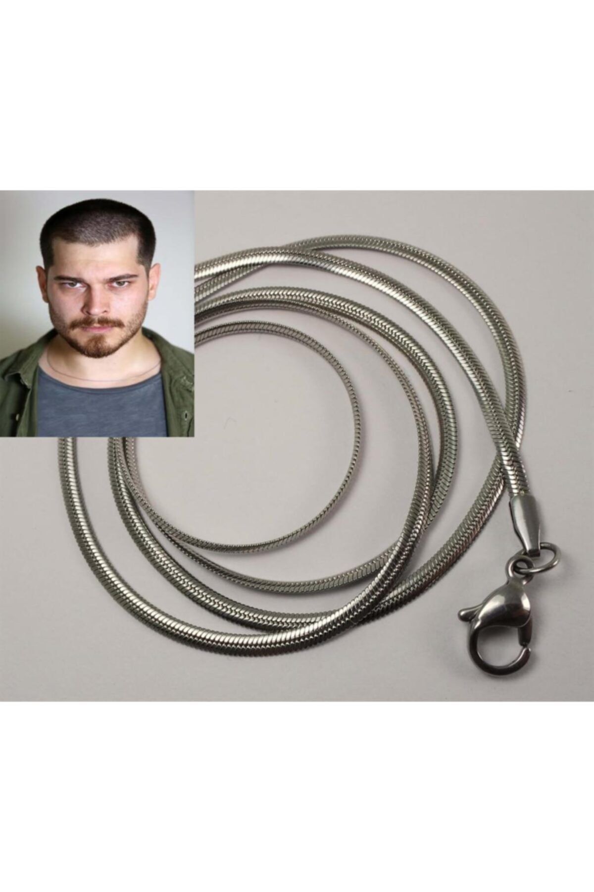 Yassı Model Sarp Snake Yılan 316L Paslanmaz Çelik • Sevgiliye • Eşe • Babaya • Arkadaşa Kolye Zincir 