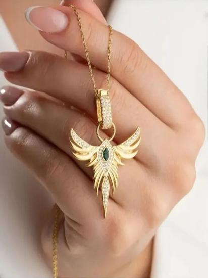 Zümrüdü Anka Kuşu Phoenix Kolye Gümüş Işıklı Kutuda • Sevgiliye • Eşe • Anneye • Arkadaşa Kolye