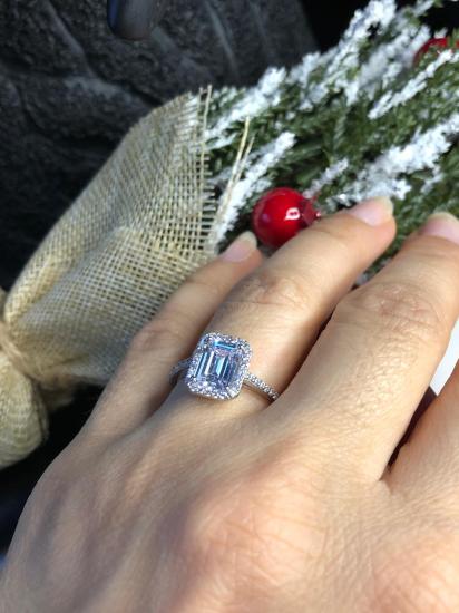 Vog Pırlanta Montür Effective Diamond Baget Evlilik Tektaşı 925 Ayar Gümüş Sevgiliye Eşe Yüzük