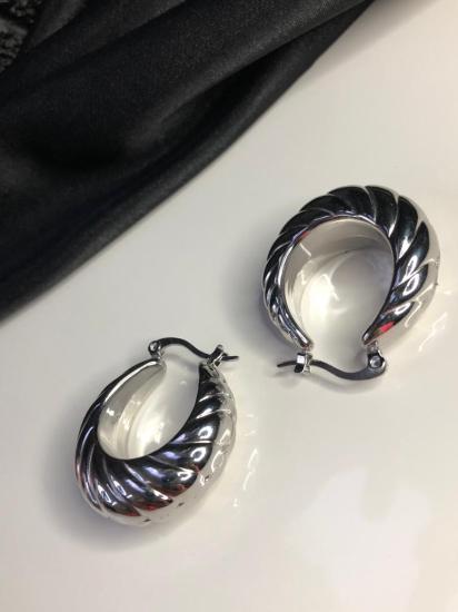 Vog İstiridye Halka Model Beyaz Renk Sevgiliye,Eşe,Anneye,Arkadaşa Hediye Çelik Küpe