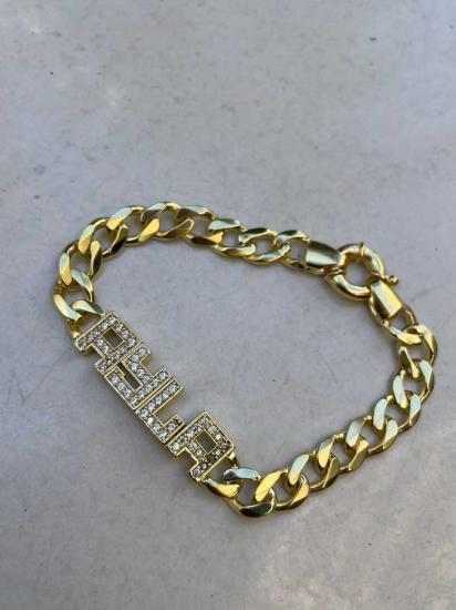 Ayla Yazılı Taşlı Oynak İsim Künye 925 Gümüş Işıklı Kutuda • Sevgiliye • Eşe • Anneye Bileklik